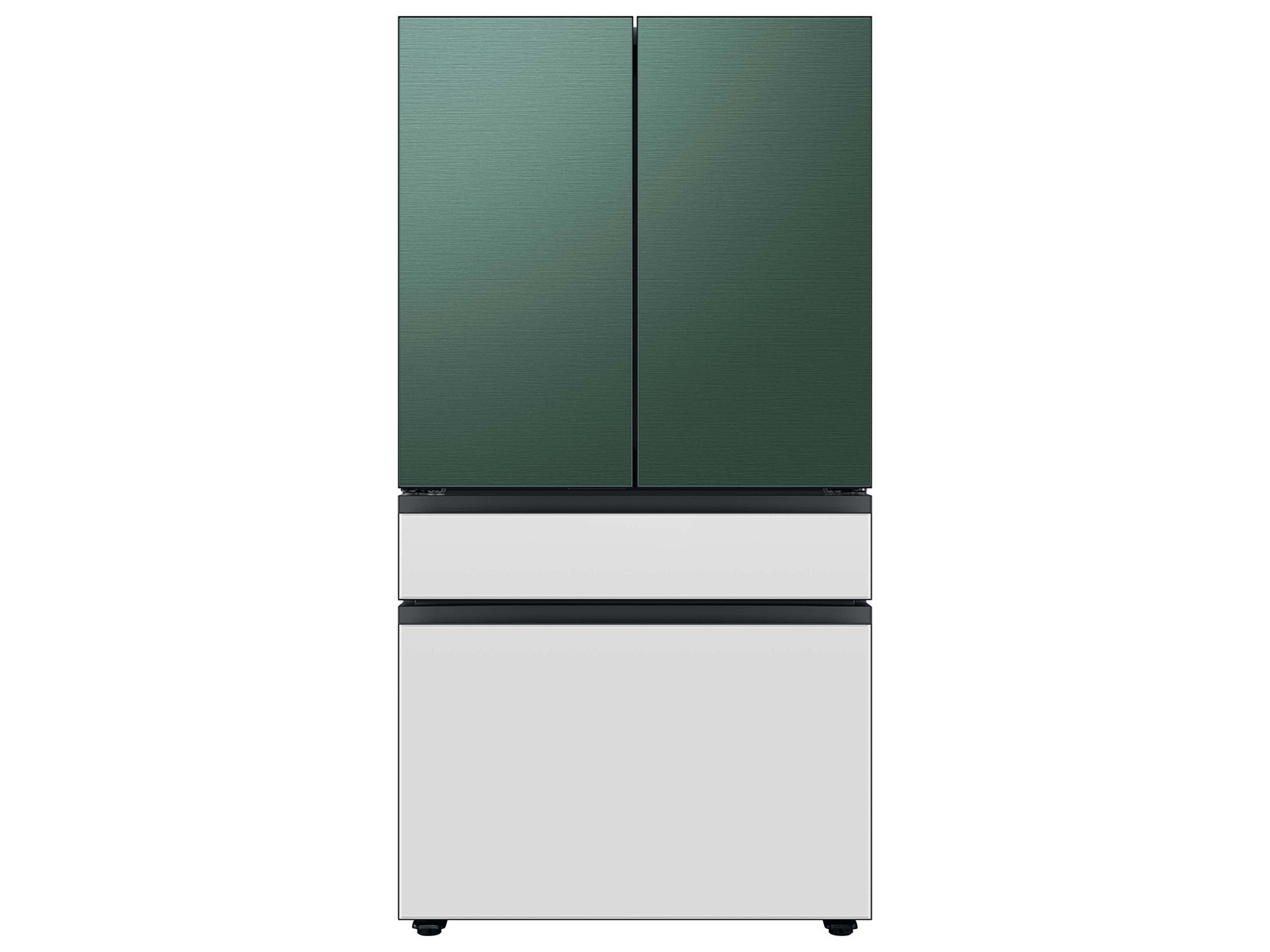 Bespoke 4-Door French Door Refrigerator Panel in White Glass - Bottom Panel White