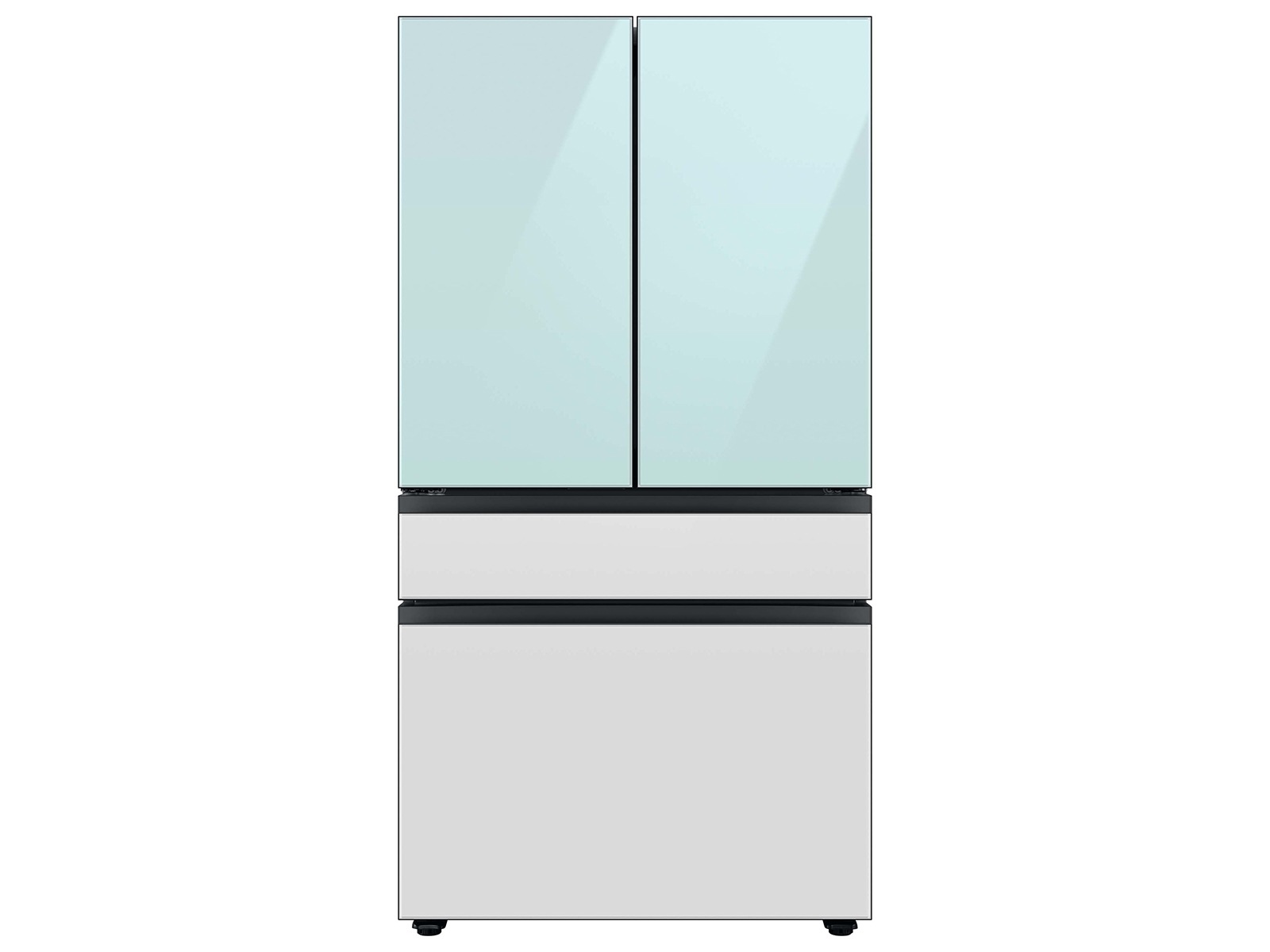 Bespoke 4-Door French Door Refrigerator Panel in White Glass - Bottom Panel White