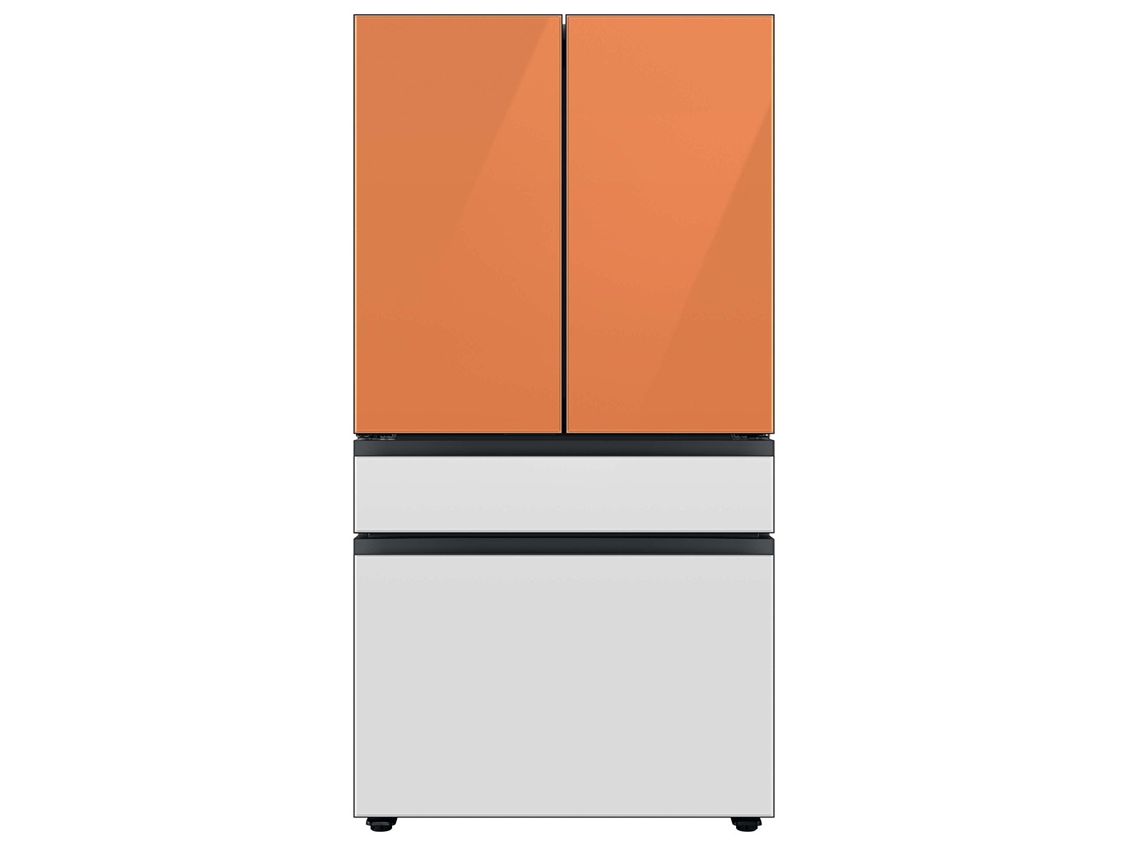 Bespoke 4-Door French Door Refrigerator Panel in White Glass - Bottom Panel White