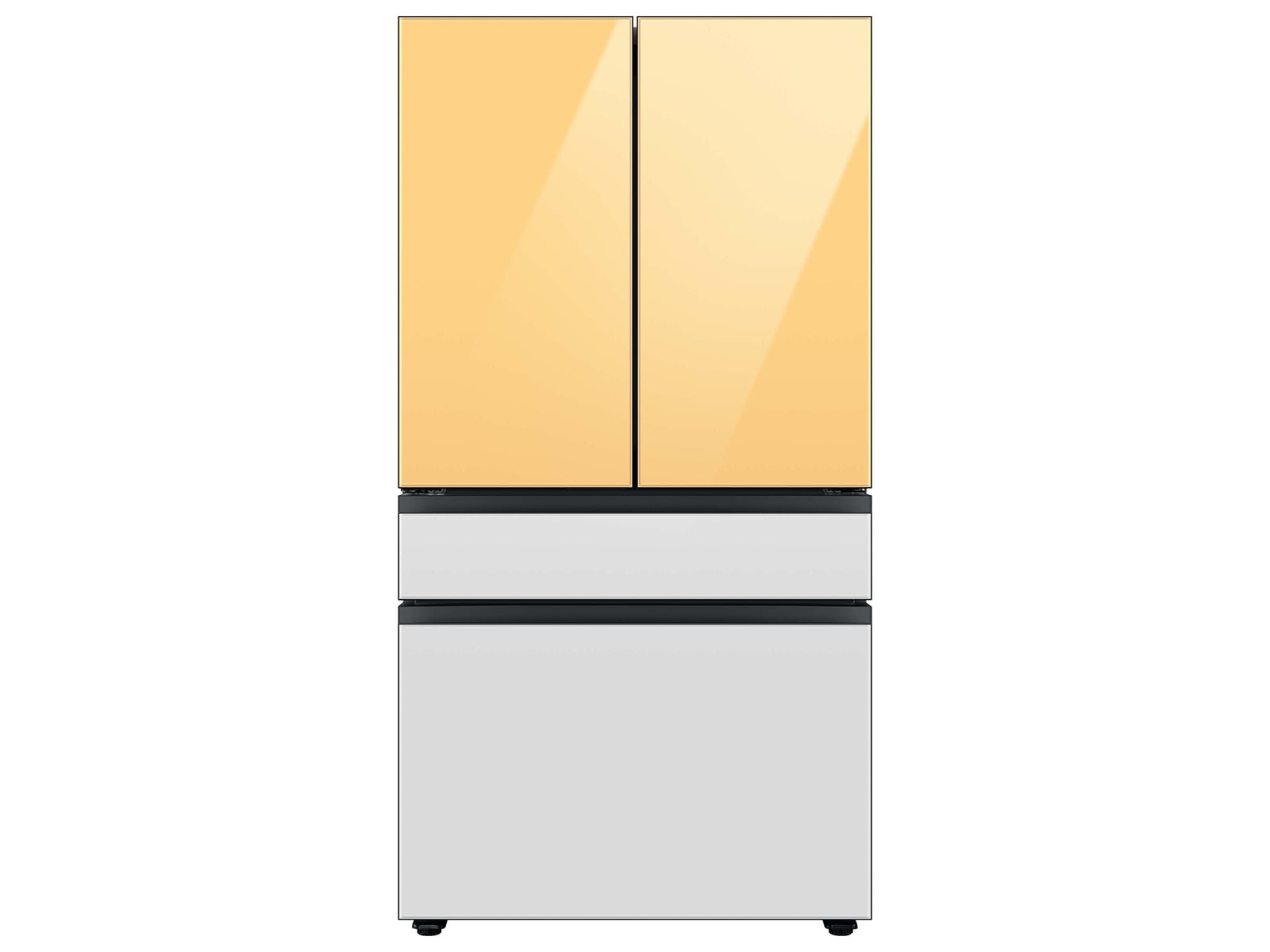 Bespoke 4-Door French Door Refrigerator Panel in White Glass - Bottom Panel White