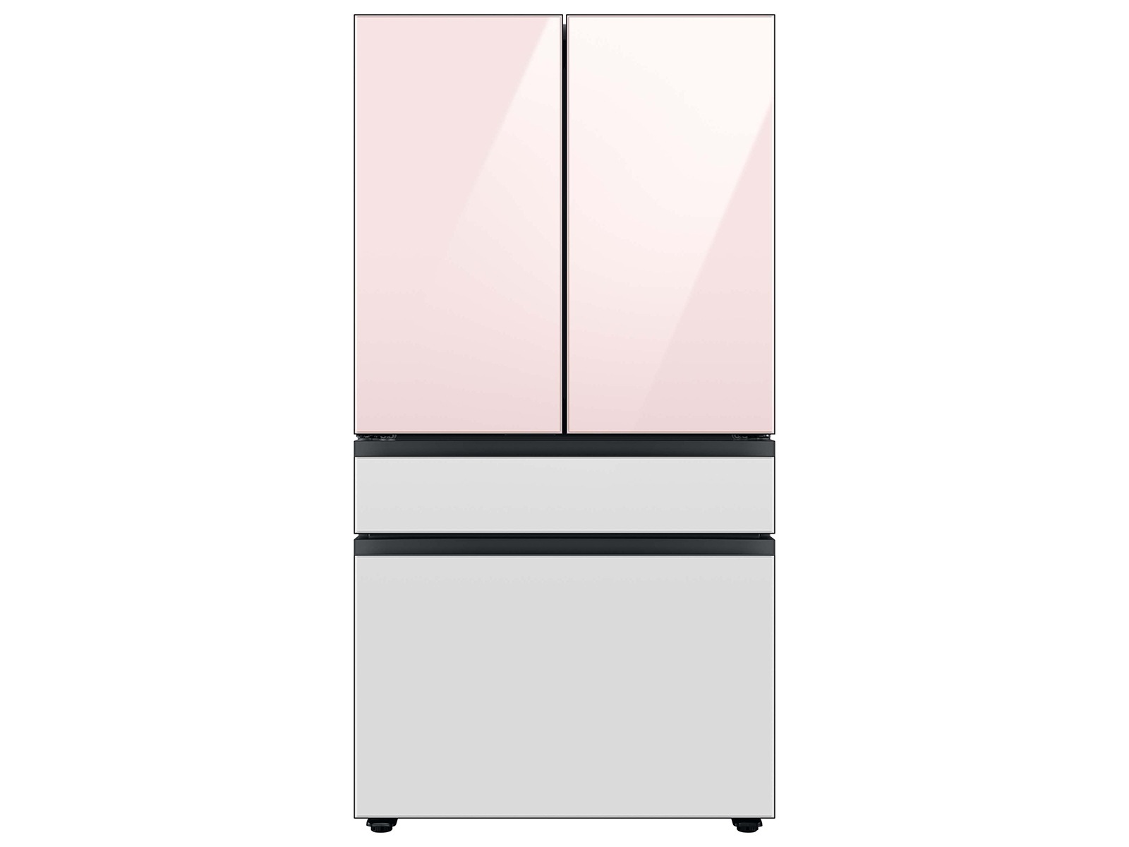 Bespoke 4-Door French Door Refrigerator Panel in White Glass - Bottom Panel White