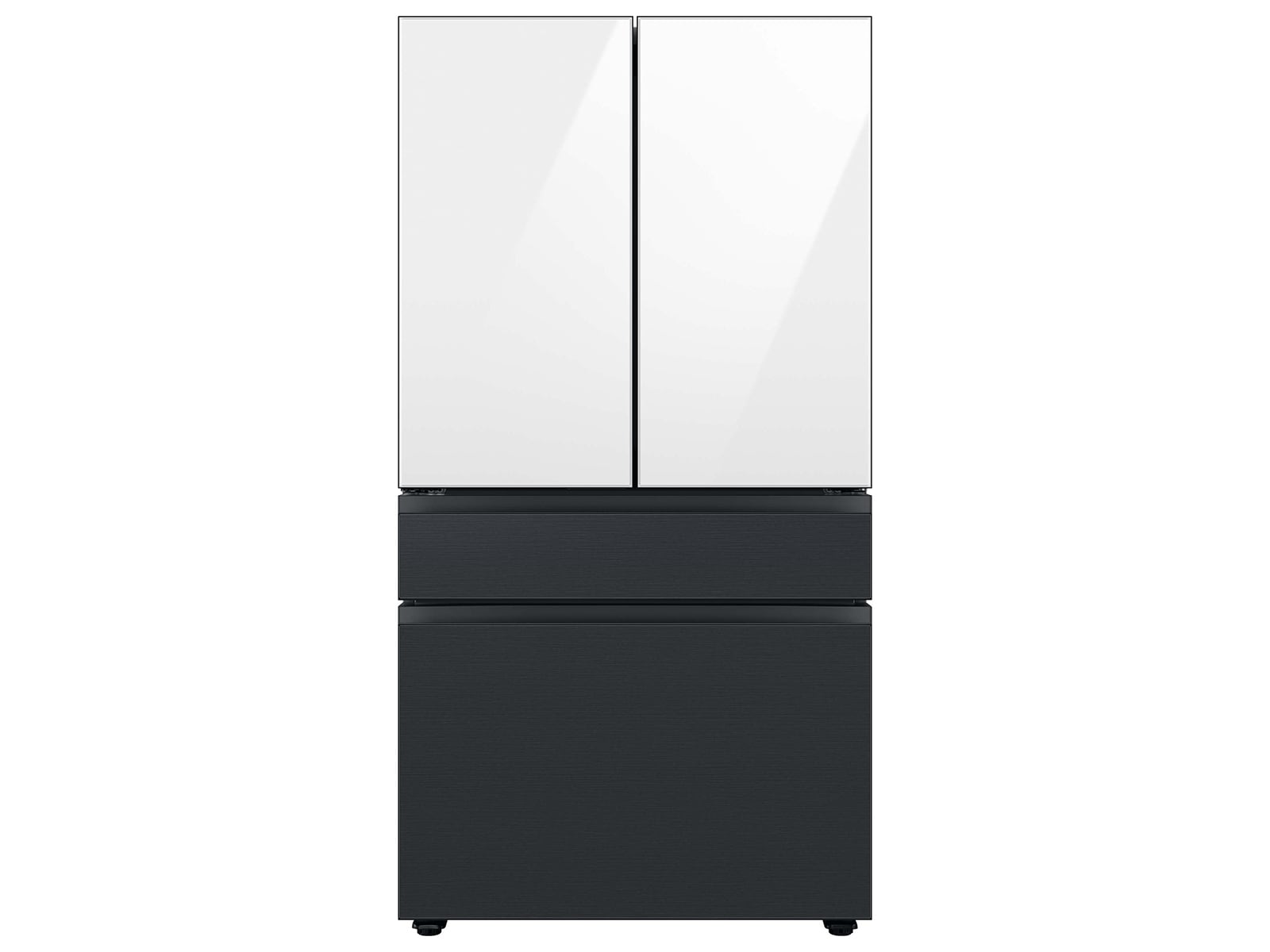 Bespoke 4-Door French Door Refrigerator Panel in Matte Black Steel - Bottom Panel Black