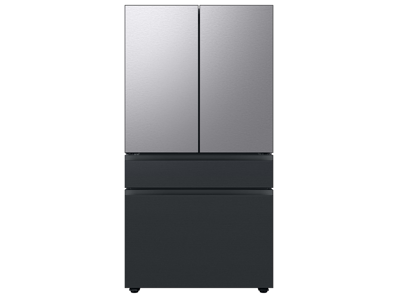 Bespoke 4-Door French Door Refrigerator Panel in Matte Black Steel - Bottom Panel Black