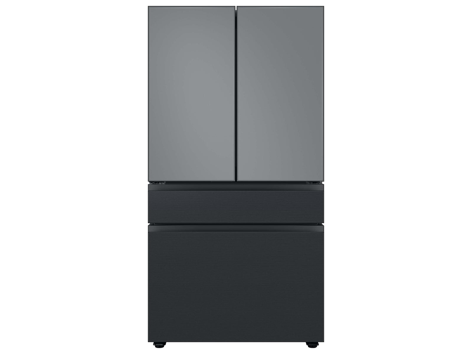 Bespoke 4-Door French Door Refrigerator Panel in Matte Black Steel - Bottom Panel Black