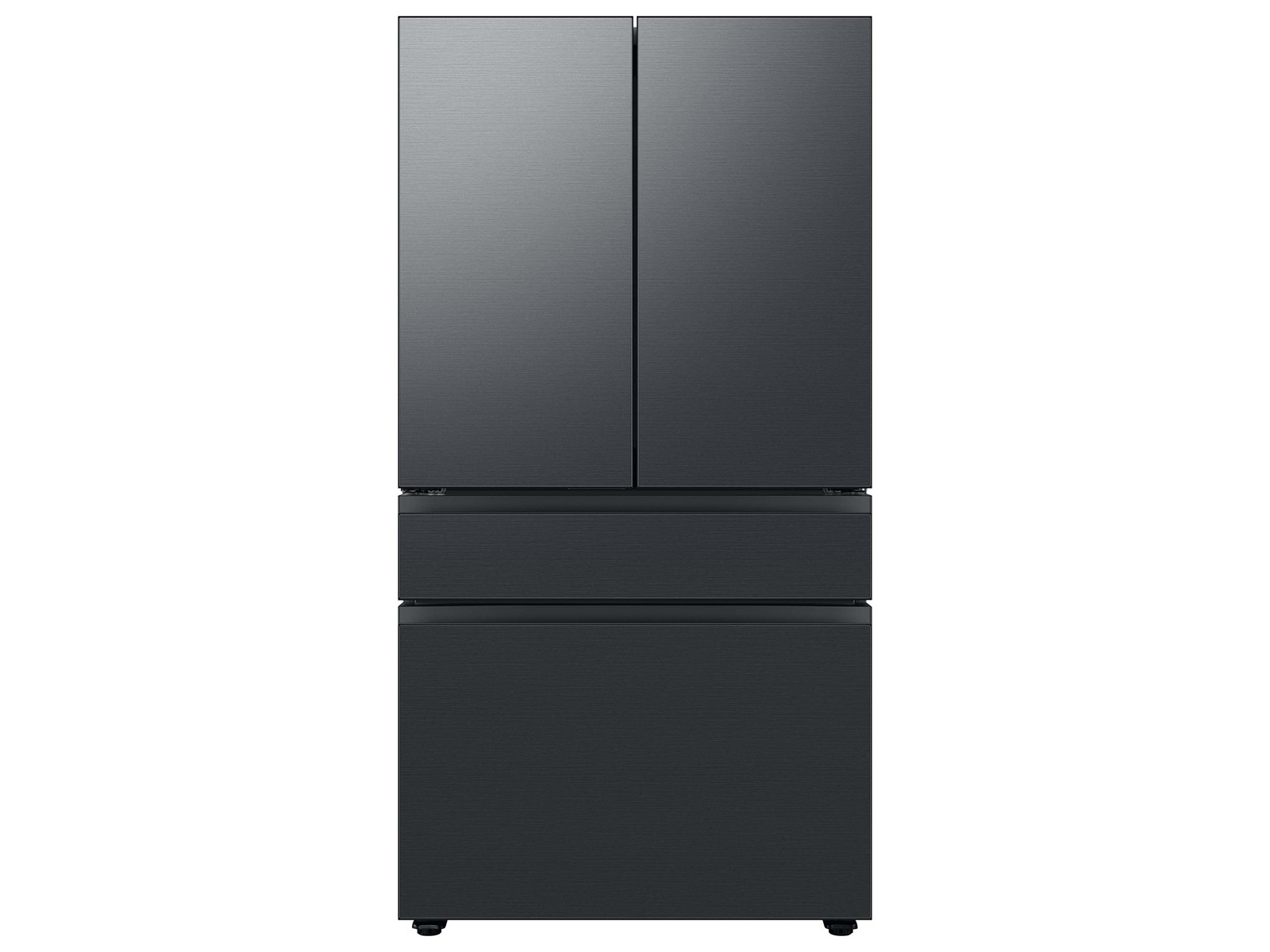 Bespoke 4-Door French Door Refrigerator Panel in Matte Black Steel - Bottom Panel Black