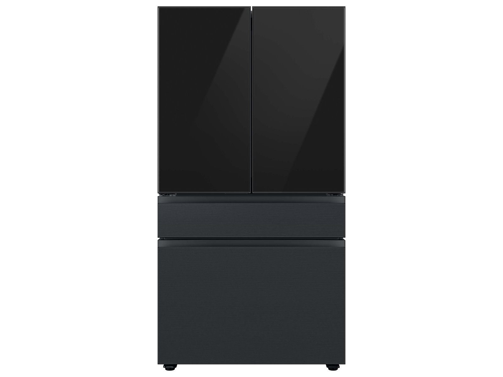 Bespoke 4-Door French Door Refrigerator Panel in Matte Black Steel - Bottom Panel Black