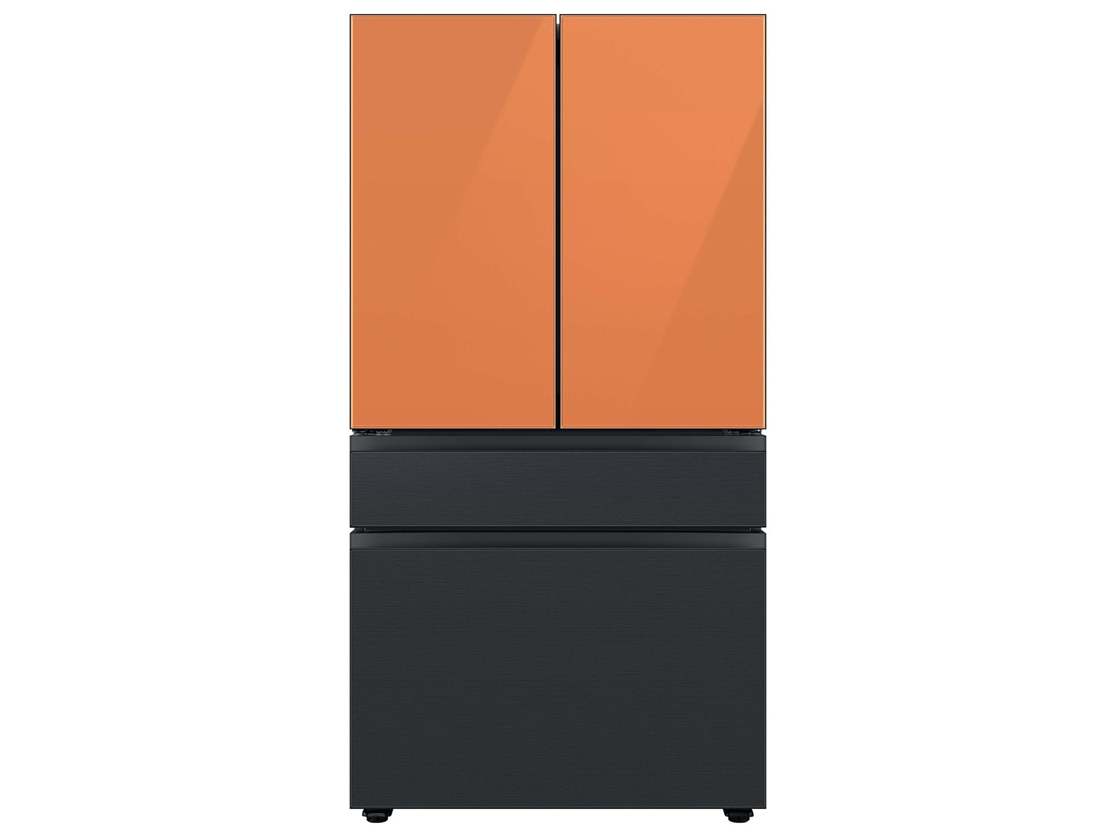 Bespoke 4-Door French Door Refrigerator Panel in Matte Black Steel - Bottom Panel Black