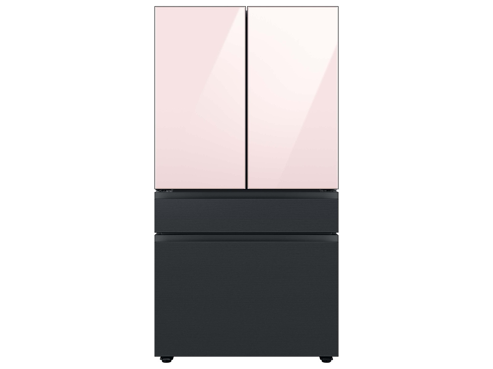 Bespoke 4-Door French Door Refrigerator Panel in Matte Black Steel - Bottom Panel Black