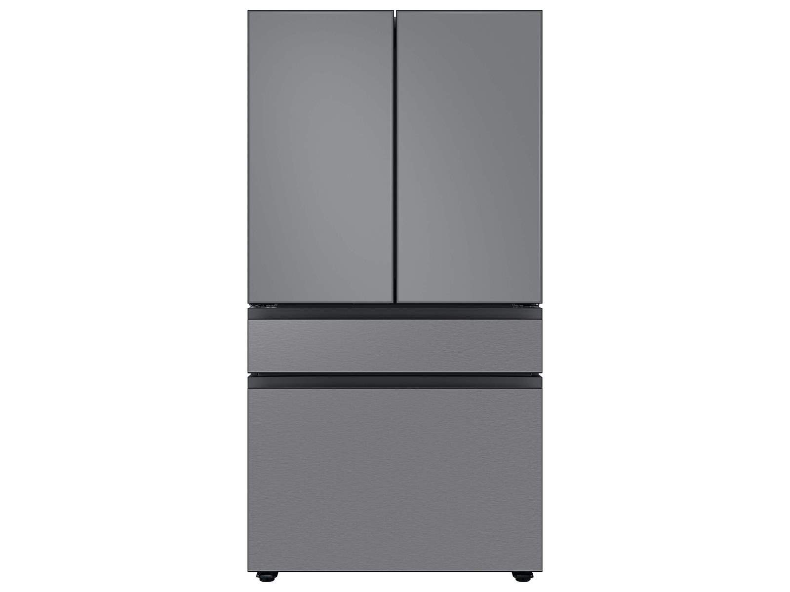 Bespoke 4-Door French Door Refrigerator Panel in Stainless Steel - Bottom Panel Light Gray