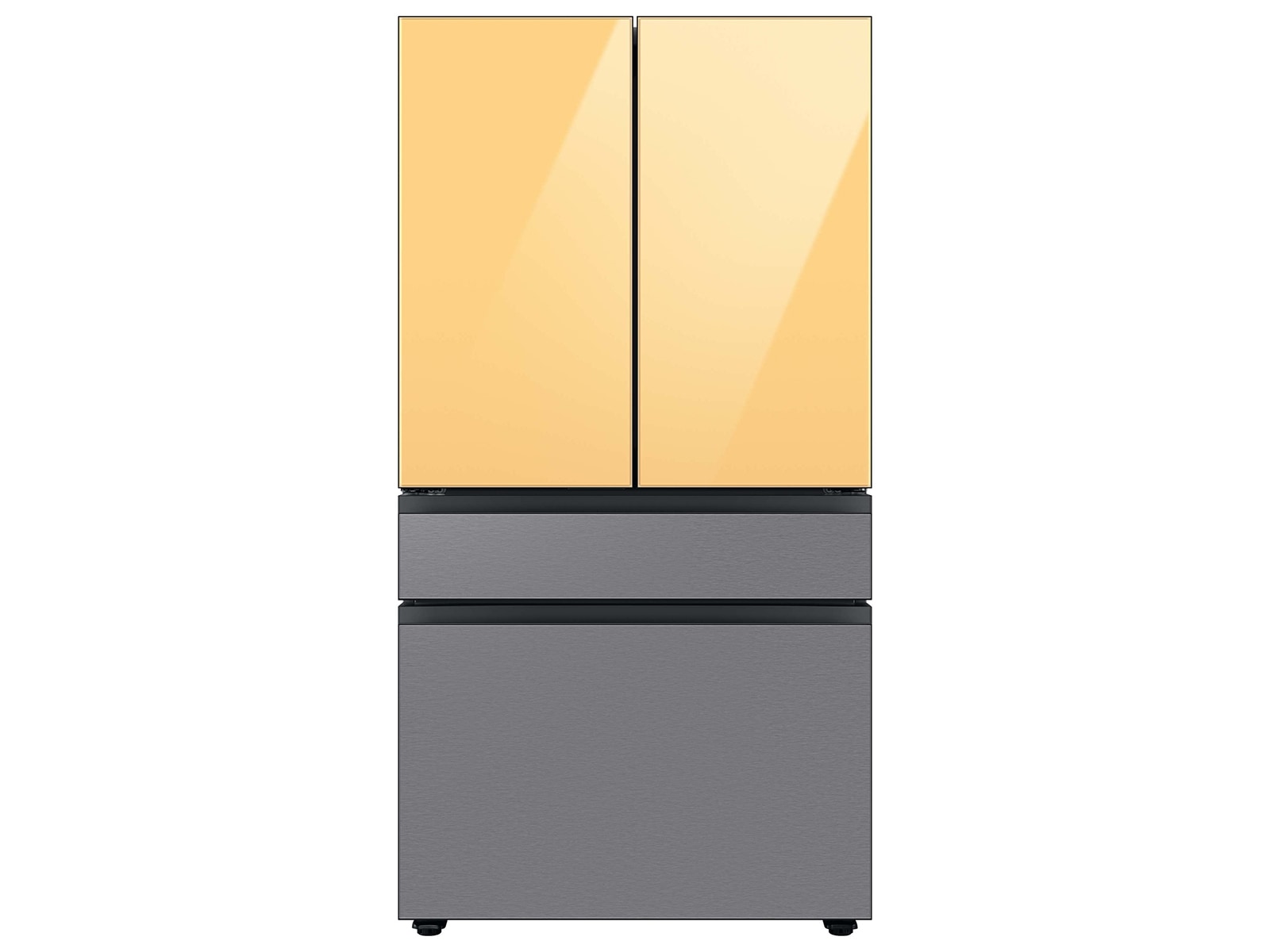 Bespoke 4-Door French Door Refrigerator Panel in Stainless Steel - Bottom Panel Light Gray