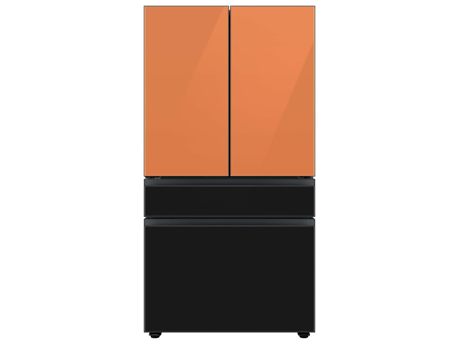 Bespoke 4-Door French Door Refrigerator Panel in Charcoal Glass - Middle Panel