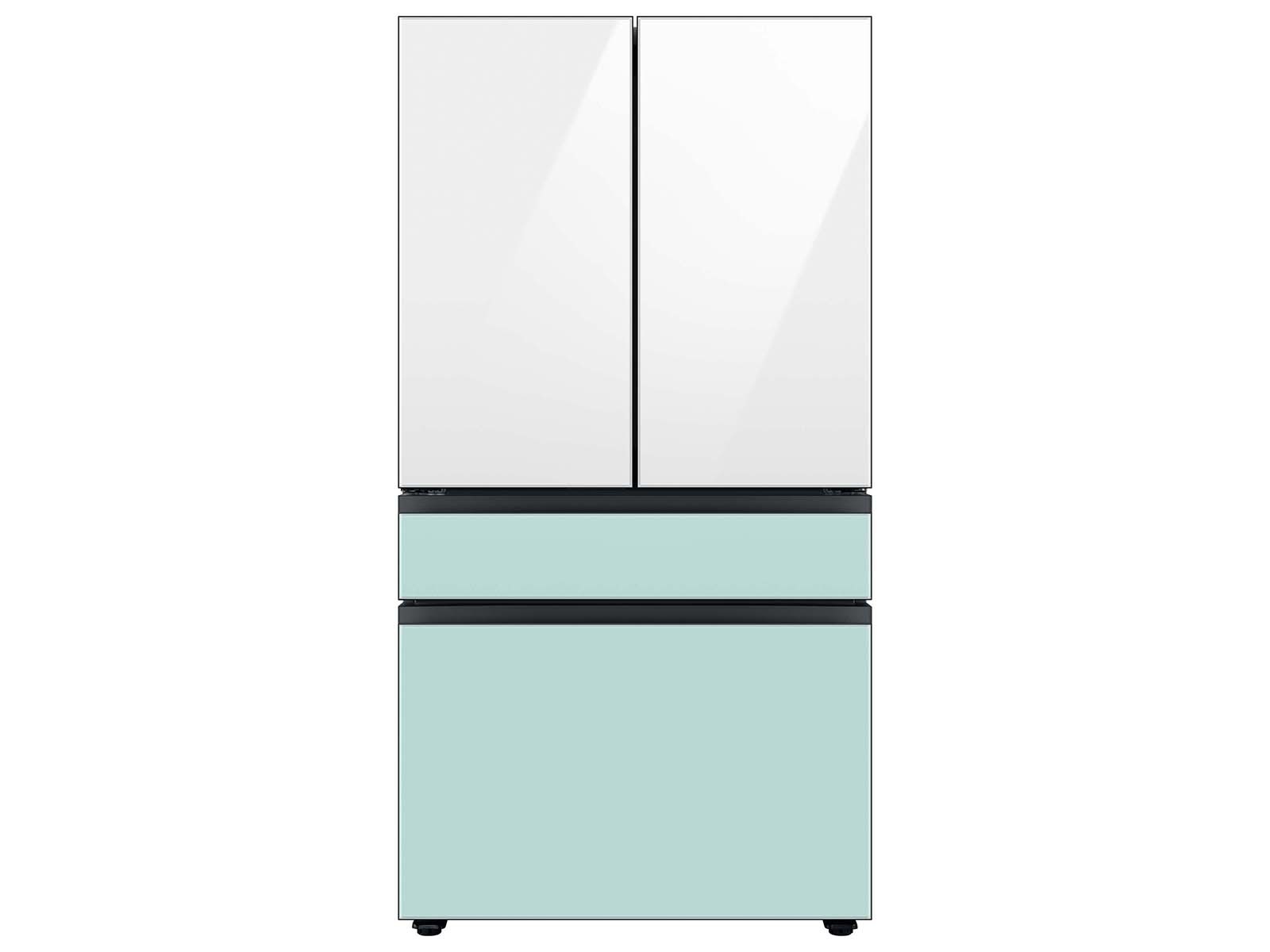 Bespoke 4-Door French Door Refrigerator Panel in Morning Blue Glass - Middle Panel Morning Blue Glass