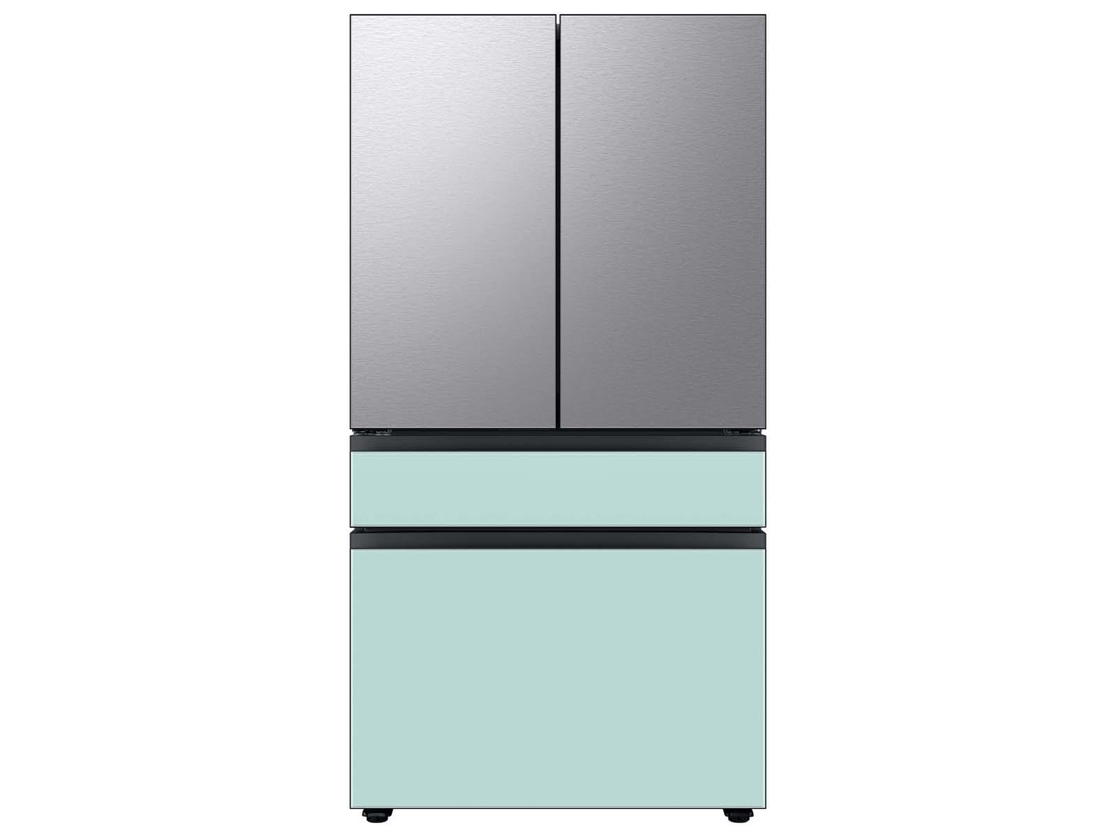 Bespoke 4-Door French Door Refrigerator Panel in Morning Blue Glass - Middle Panel Morning Blue Glass