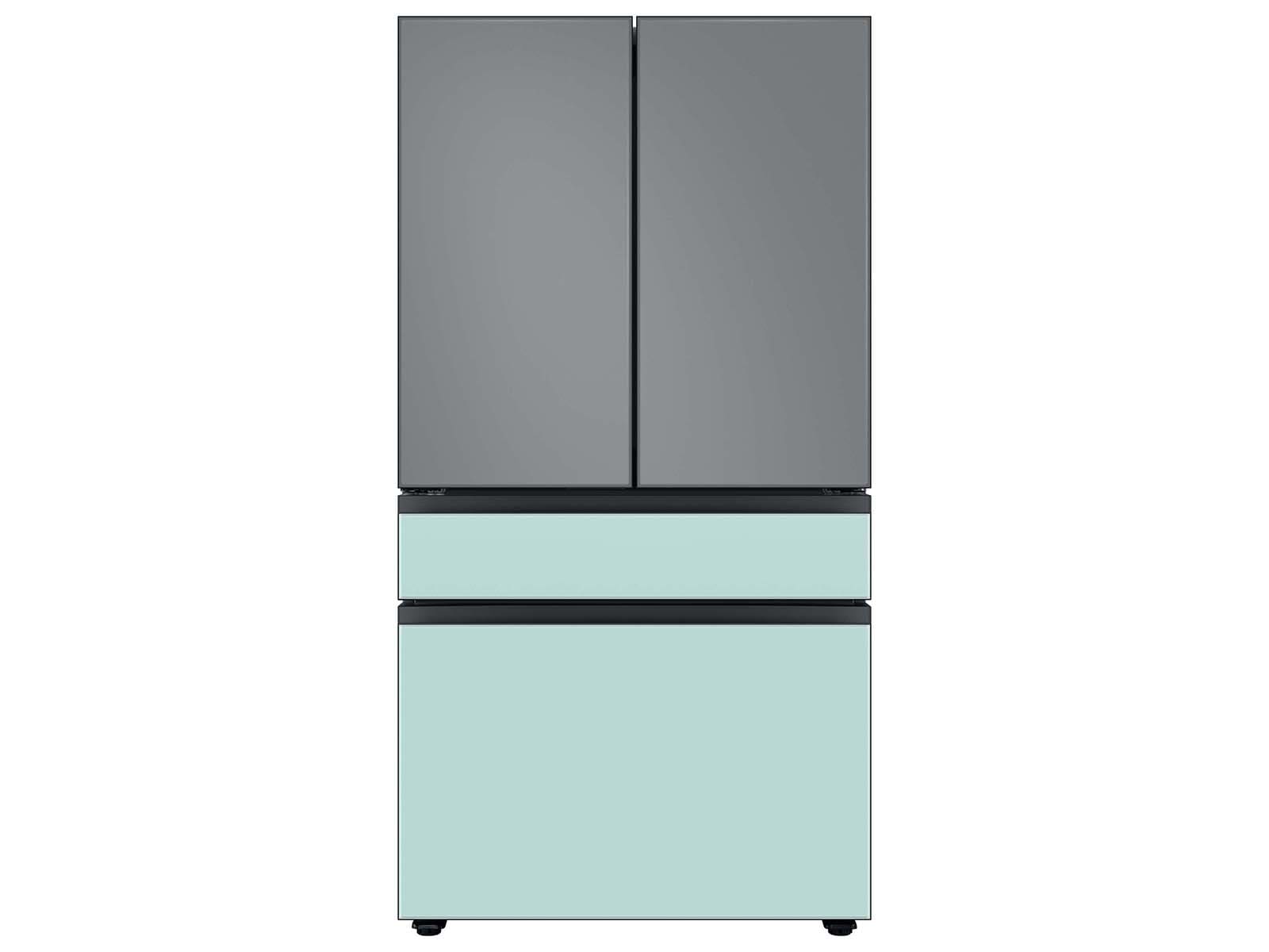 Bespoke 4-Door French Door Refrigerator Panel in Morning Blue Glass - Middle Panel Morning Blue Glass
