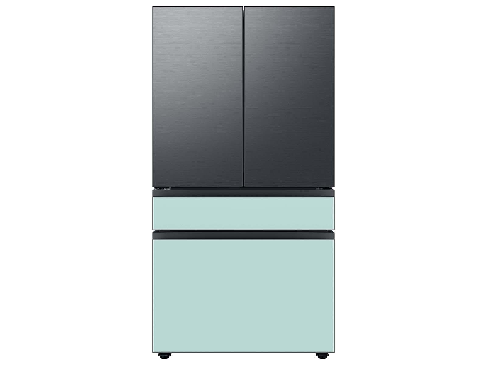 Bespoke 4-Door French Door Refrigerator Panel in Morning Blue Glass - Middle Panel Morning Blue Glass