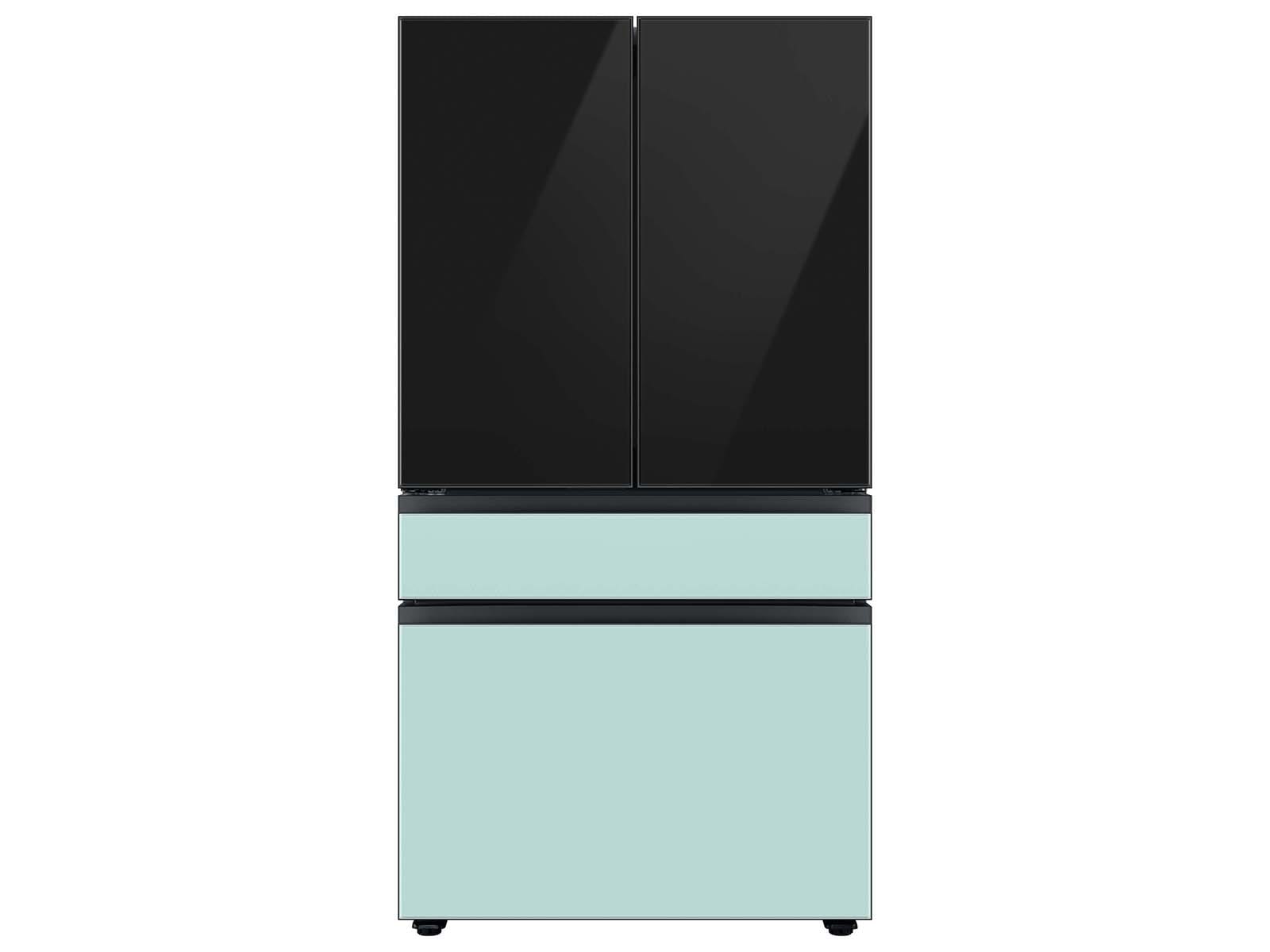 Bespoke 4-Door French Door Refrigerator Panel in Morning Blue Glass - Middle Panel Morning Blue Glass