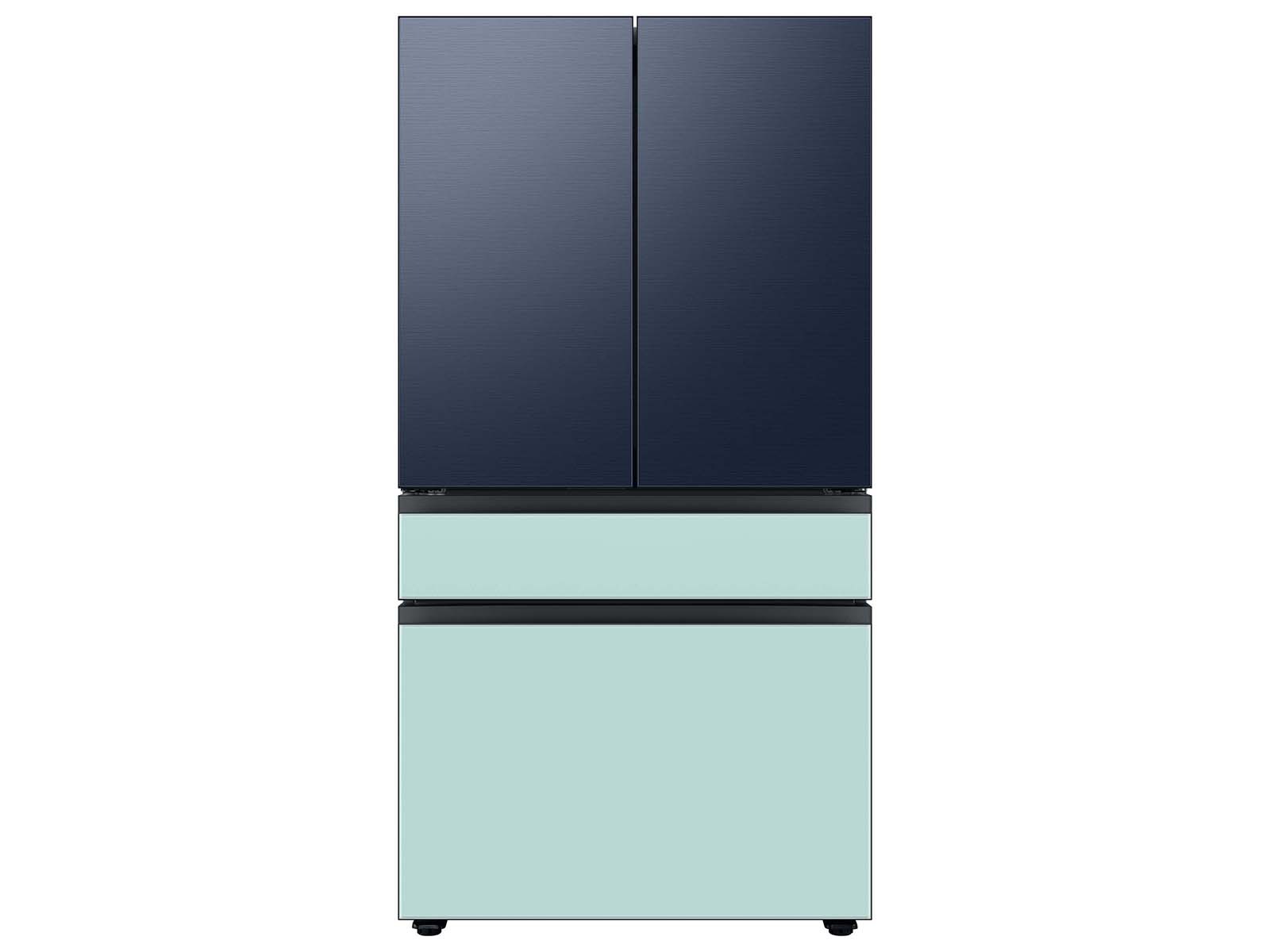 Bespoke 4-Door French Door Refrigerator Panel in Morning Blue Glass - Middle Panel Morning Blue Glass