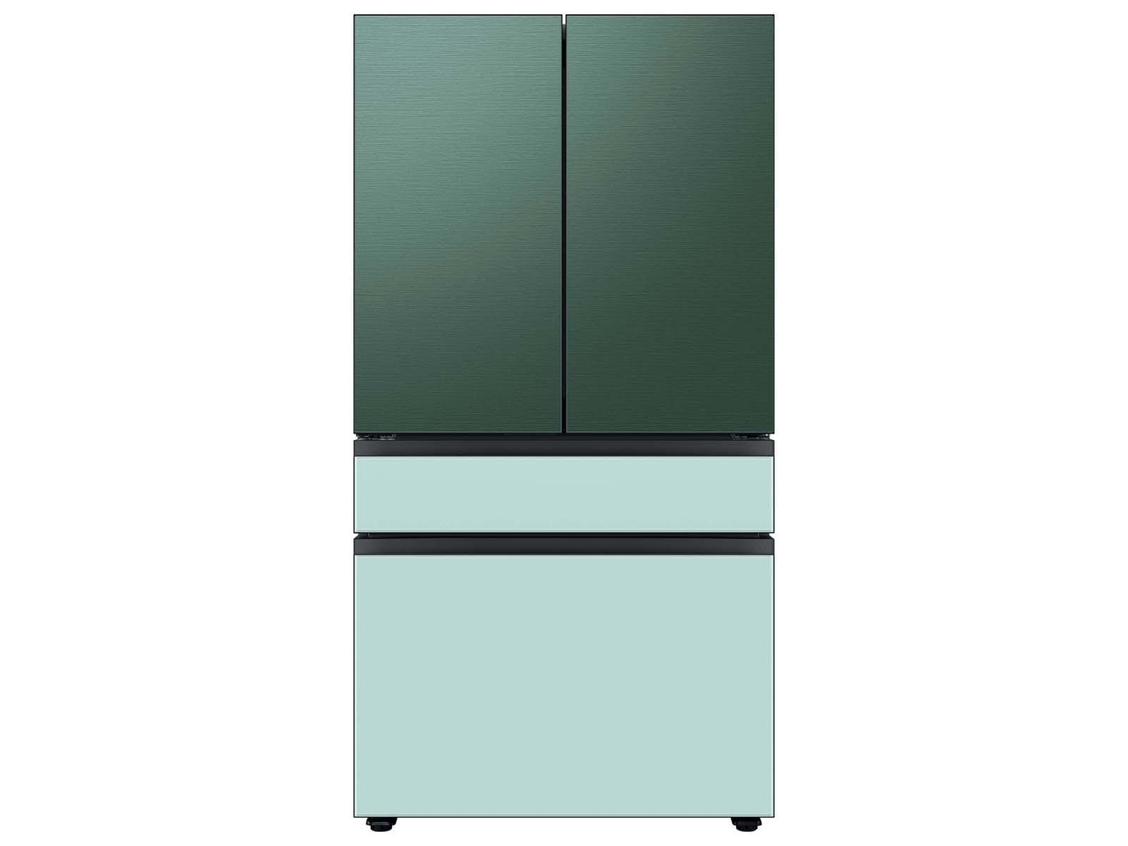 Bespoke 4-Door French Door Refrigerator Panel in Morning Blue Glass - Middle Panel Morning Blue Glass