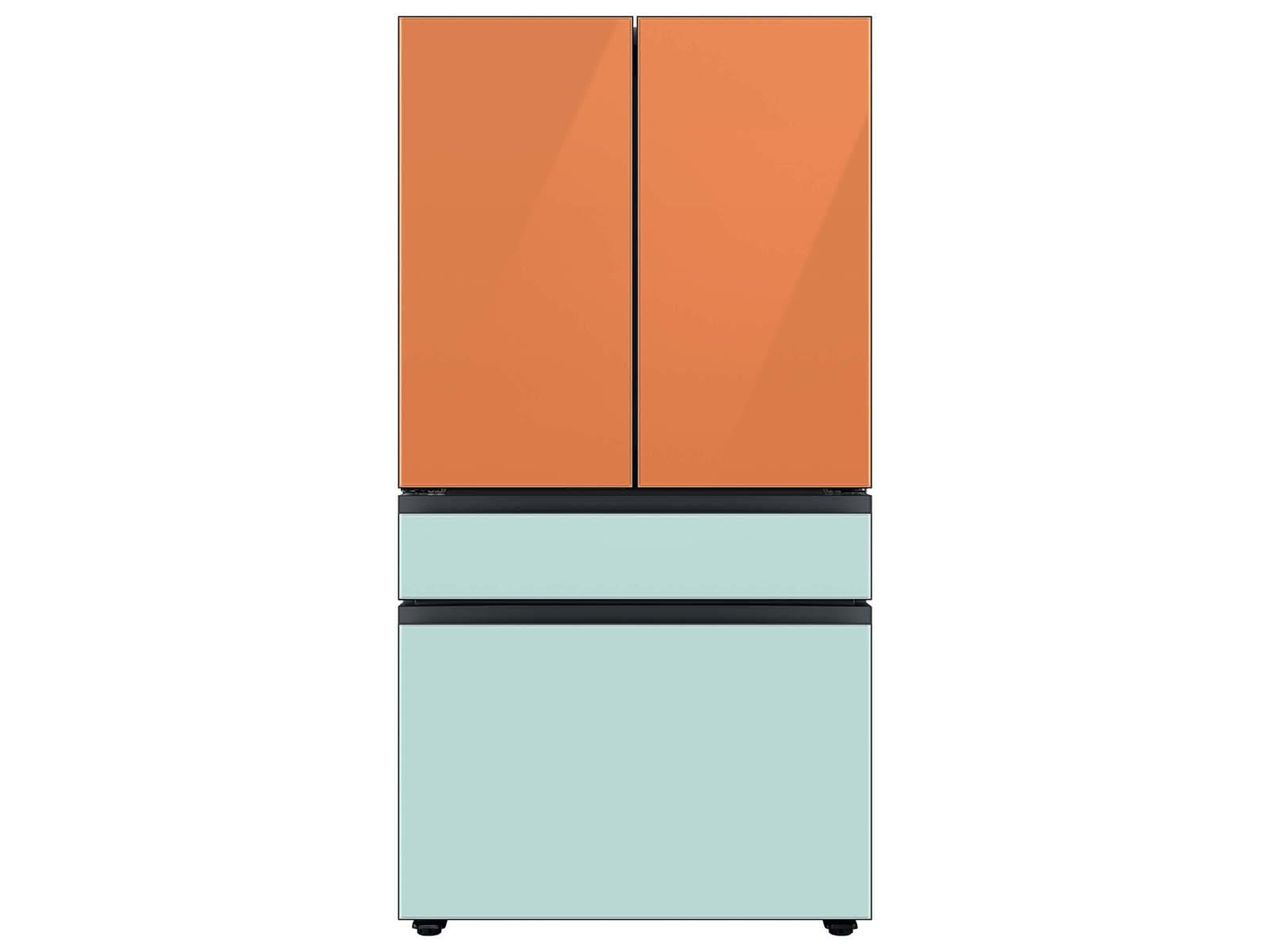 Bespoke 4-Door French Door Refrigerator Panel in Morning Blue Glass - Middle Panel Morning Blue Glass