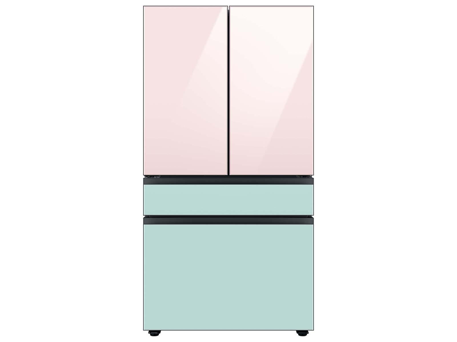 Bespoke 4-Door French Door Refrigerator Panel in Morning Blue Glass - Middle Panel Morning Blue Glass