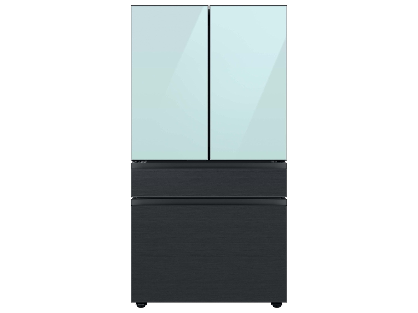 Bespoke 4-Door French Door Refrigerator Panel in Matte Black Steel - Middle Panel Matte Black Steel