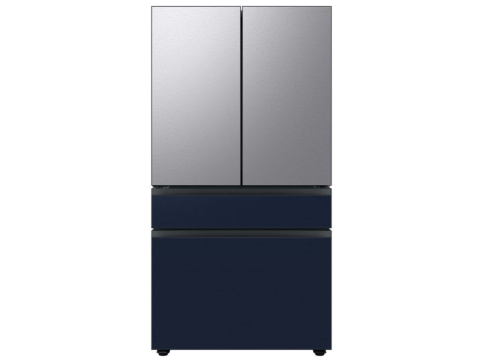 Bespoke 4-Door French Door Refrigerator Panel in Navy Steel - Middle Panel Cloud Navy