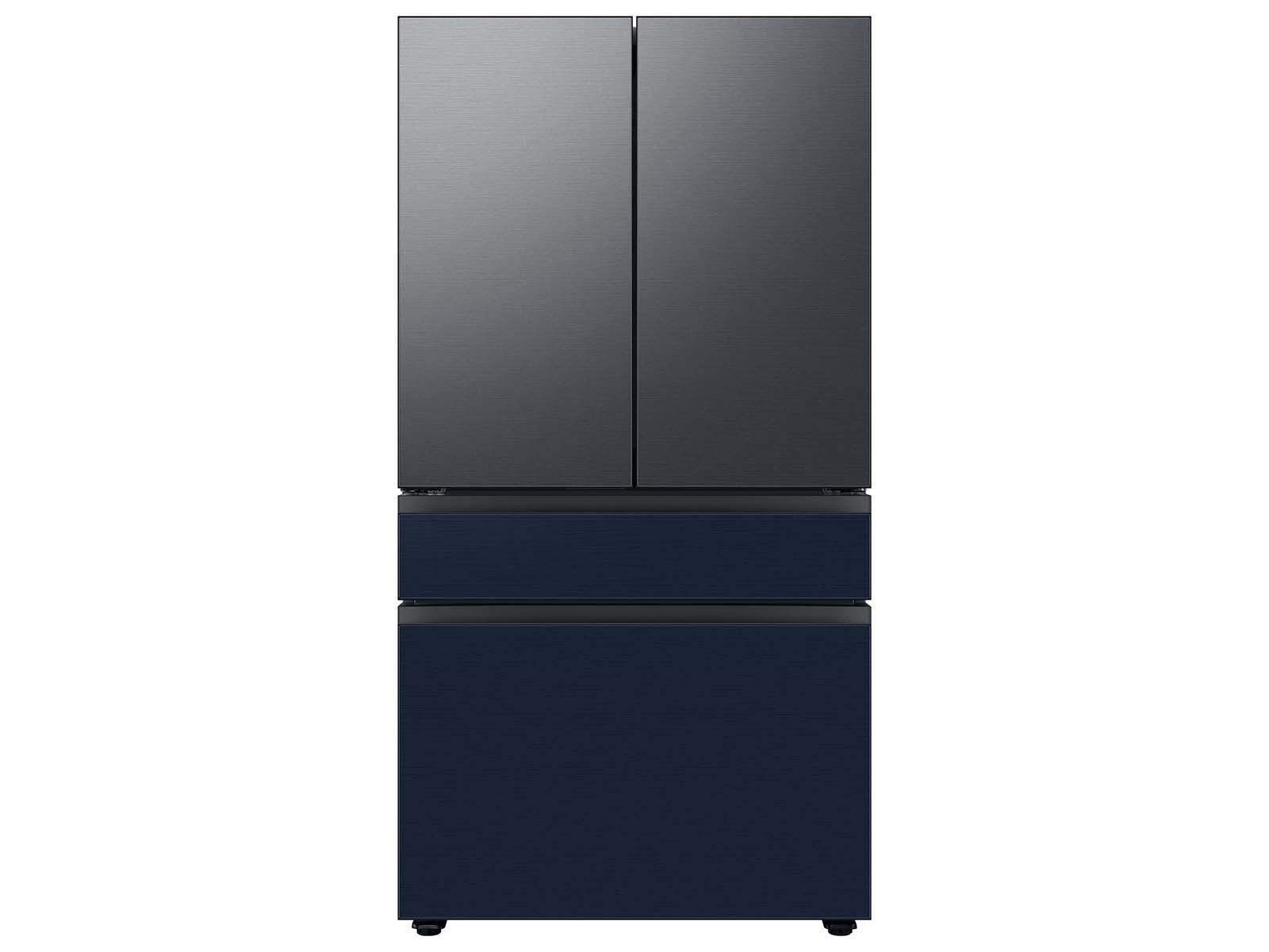 Bespoke 4-Door French Door Refrigerator Panel in Navy Steel - Middle Panel Cloud Navy