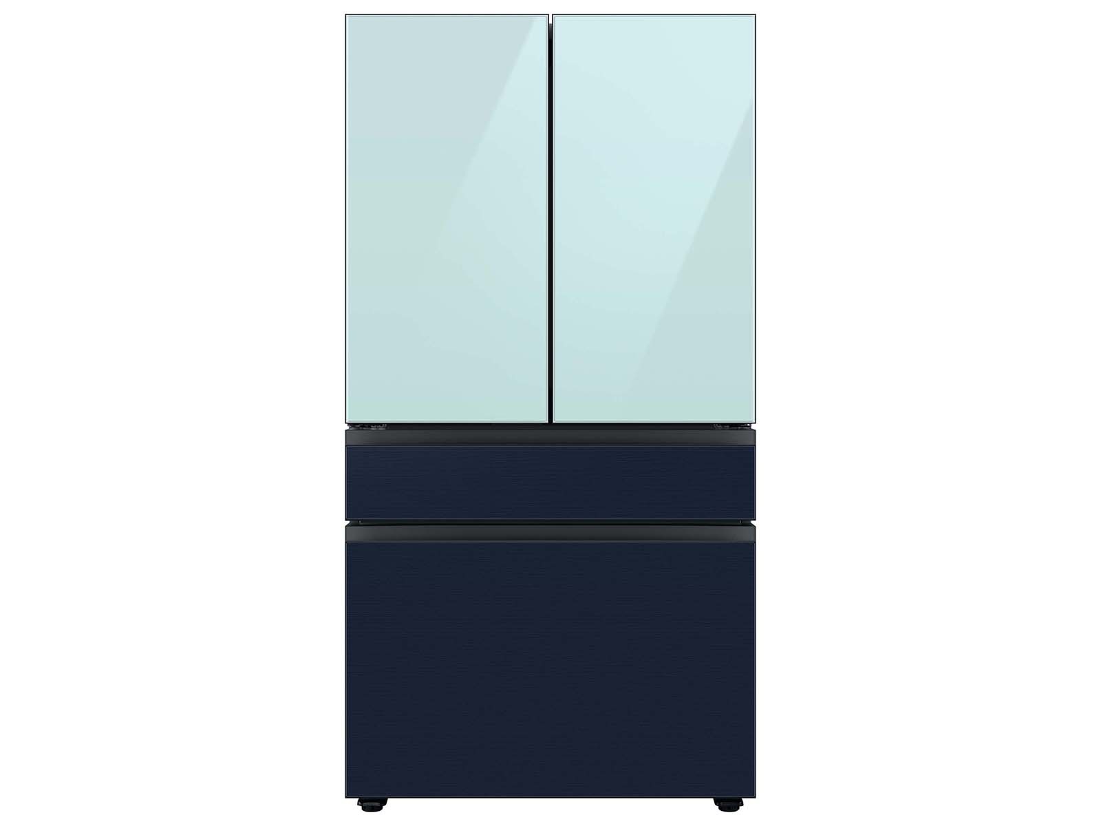 Bespoke 4-Door French Door Refrigerator Panel in Navy Steel - Middle Panel Cloud Navy