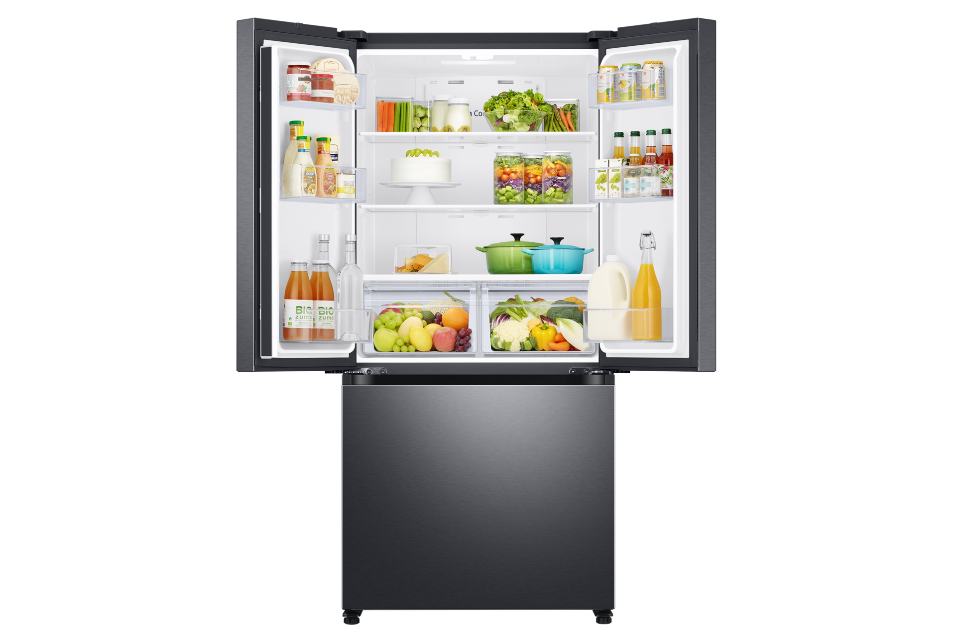 Thumbnail image of 18 cu. ft. Smart Counter Depth 3-Door French Door Refrigerator in Black Stainless Steel