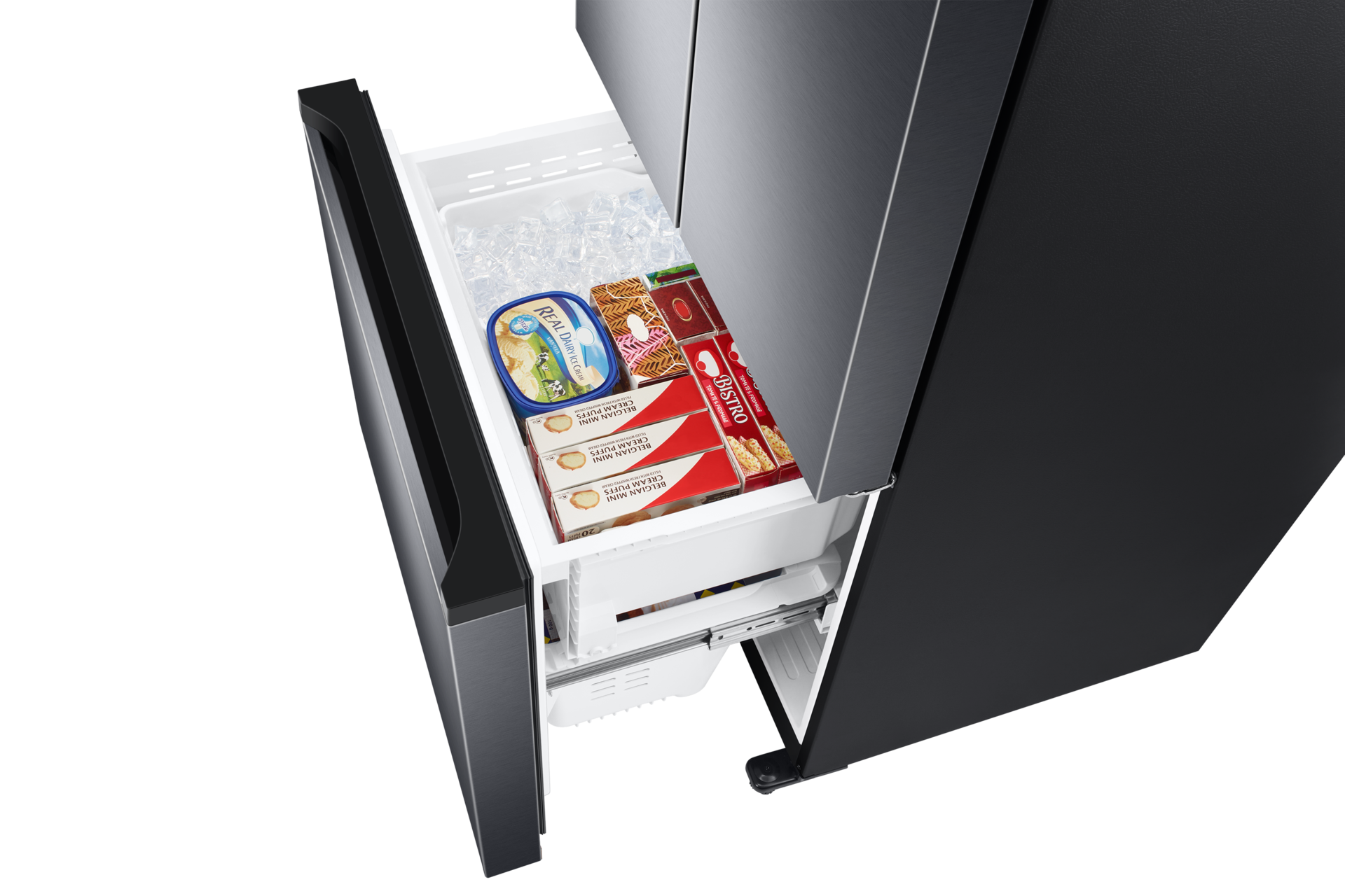 Thumbnail image of 18 cu. ft. Smart Counter Depth 3-Door French Door Refrigerator in Black Stainless Steel
