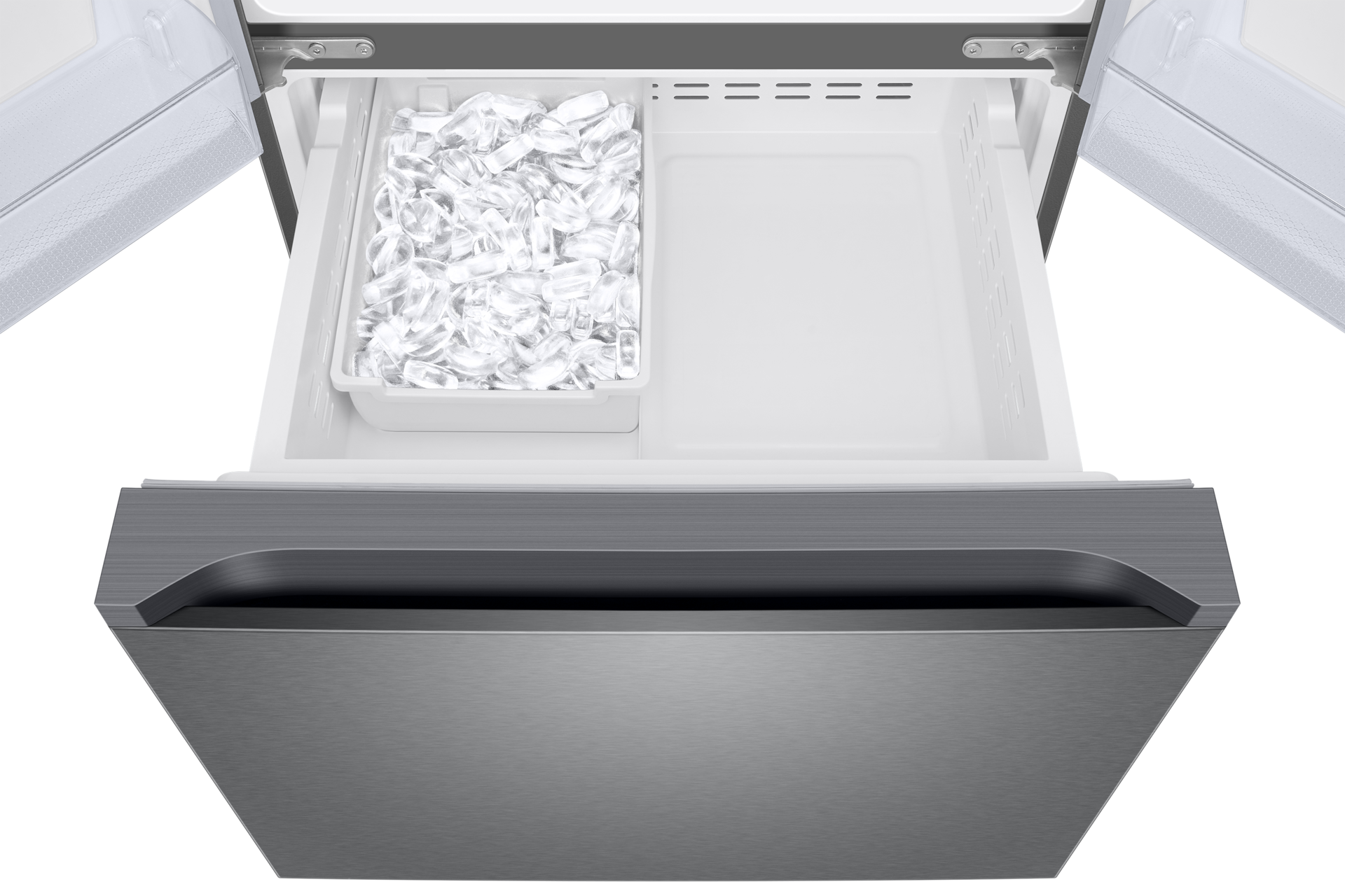 RF4500A French Door Refrigerator with Flat Door Design Ice-Detail Silver 