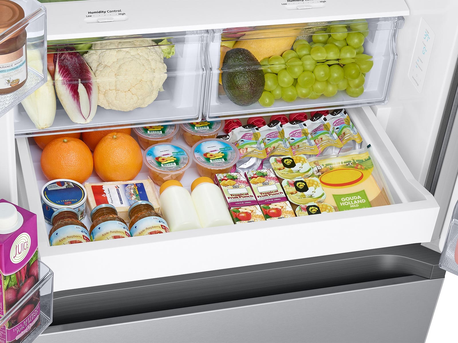 RF4500A French Door Refrigerator with Flat Door Design Pantry Silver 