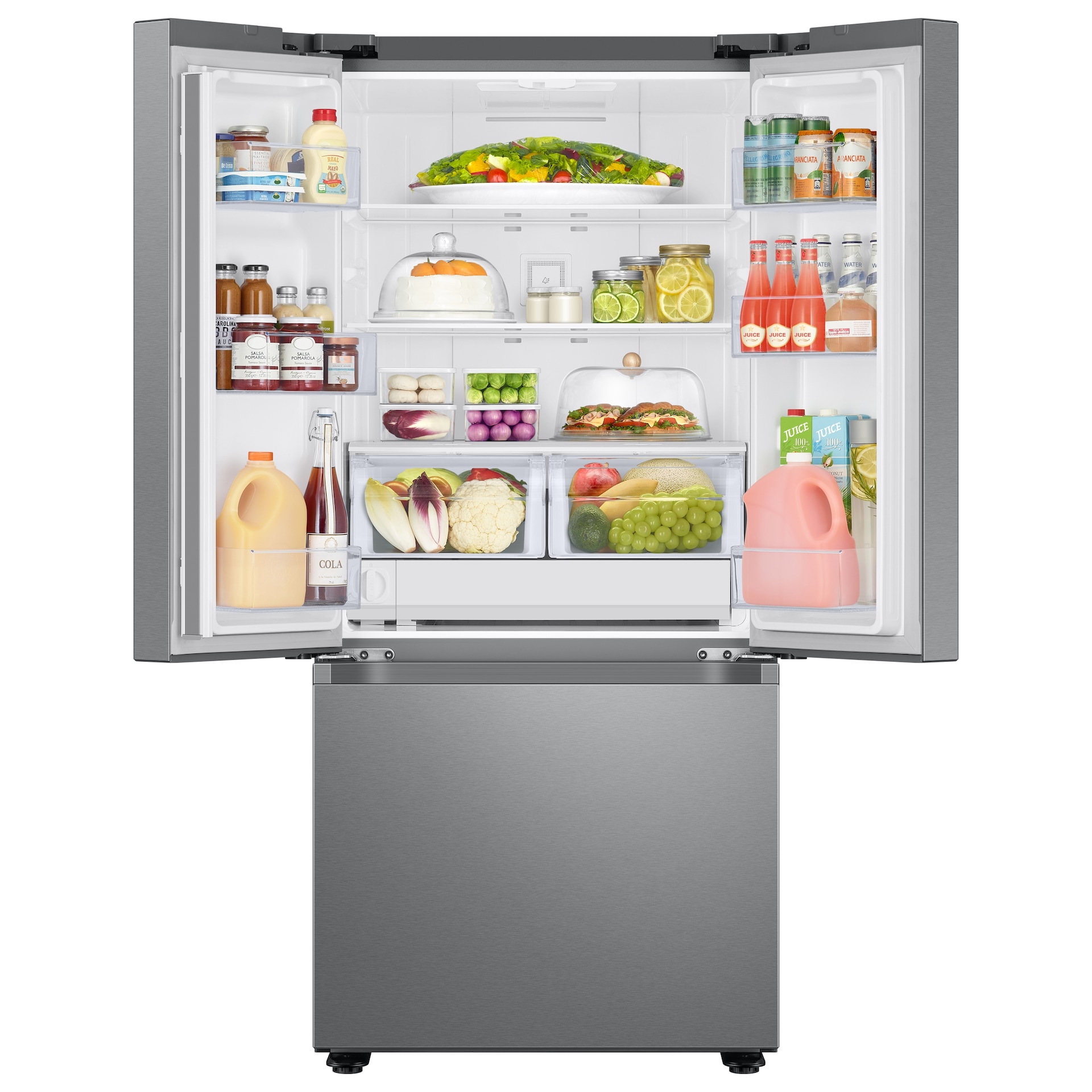 RF4500A French Door Refrigerator with Dispensor Front-Open2 Silver 
