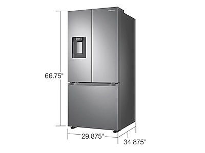 22 cu. ft. Smart 3-Door French Door Refrigerator with External Water Dispenser in Fingerprint Resistant Stainless Steel Silver