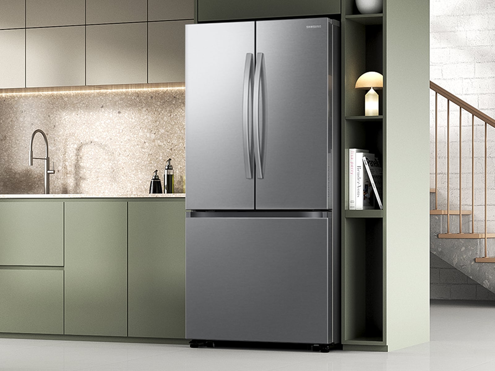 RF5000C French Door Refrigerators with Beverage Center Left-Door Silver 