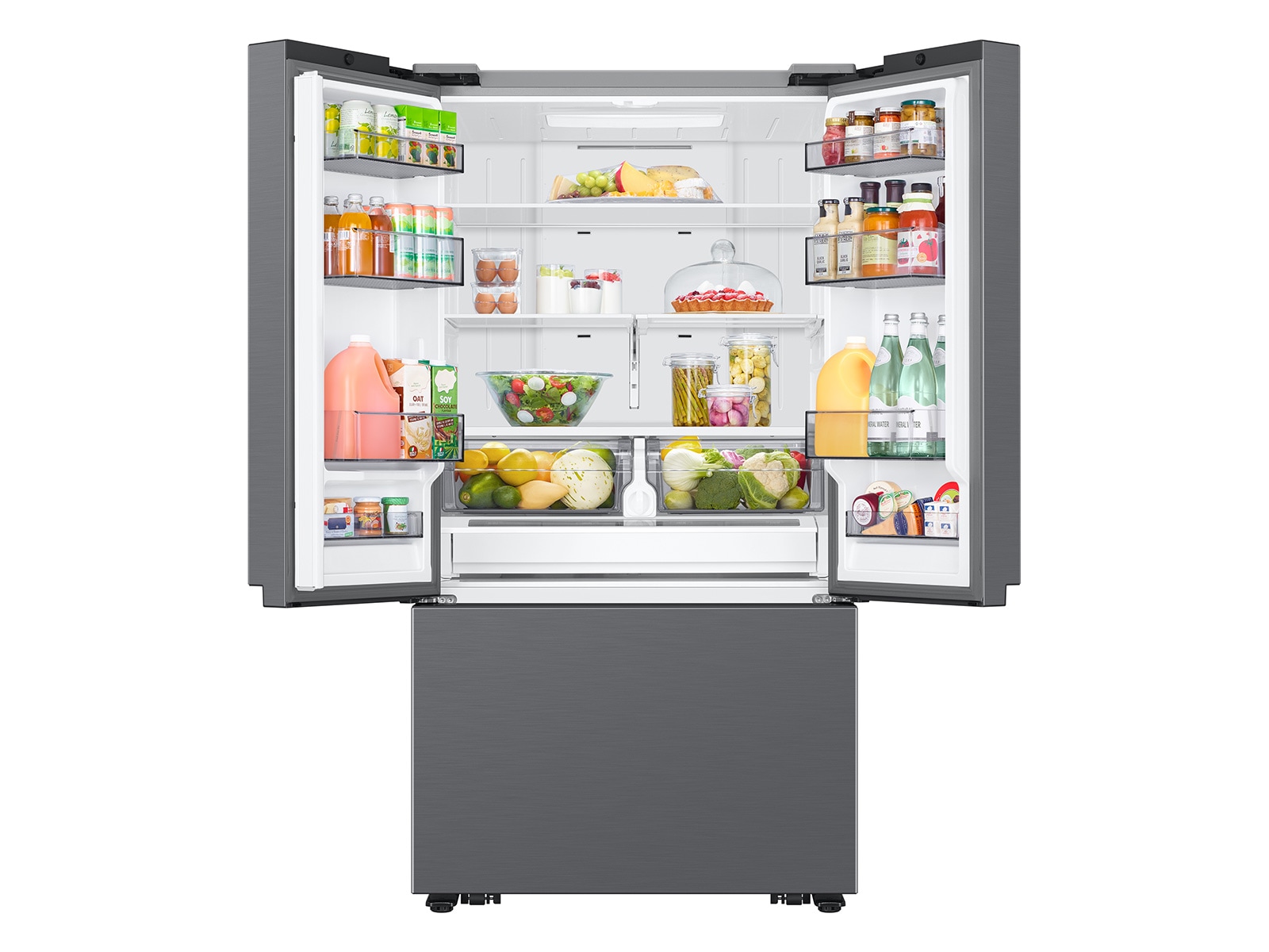 RF6500CC 3Door French Door Refrigerators with Large Capacity with SpaceMax™ Technology Front-Open-With-Food Silver 