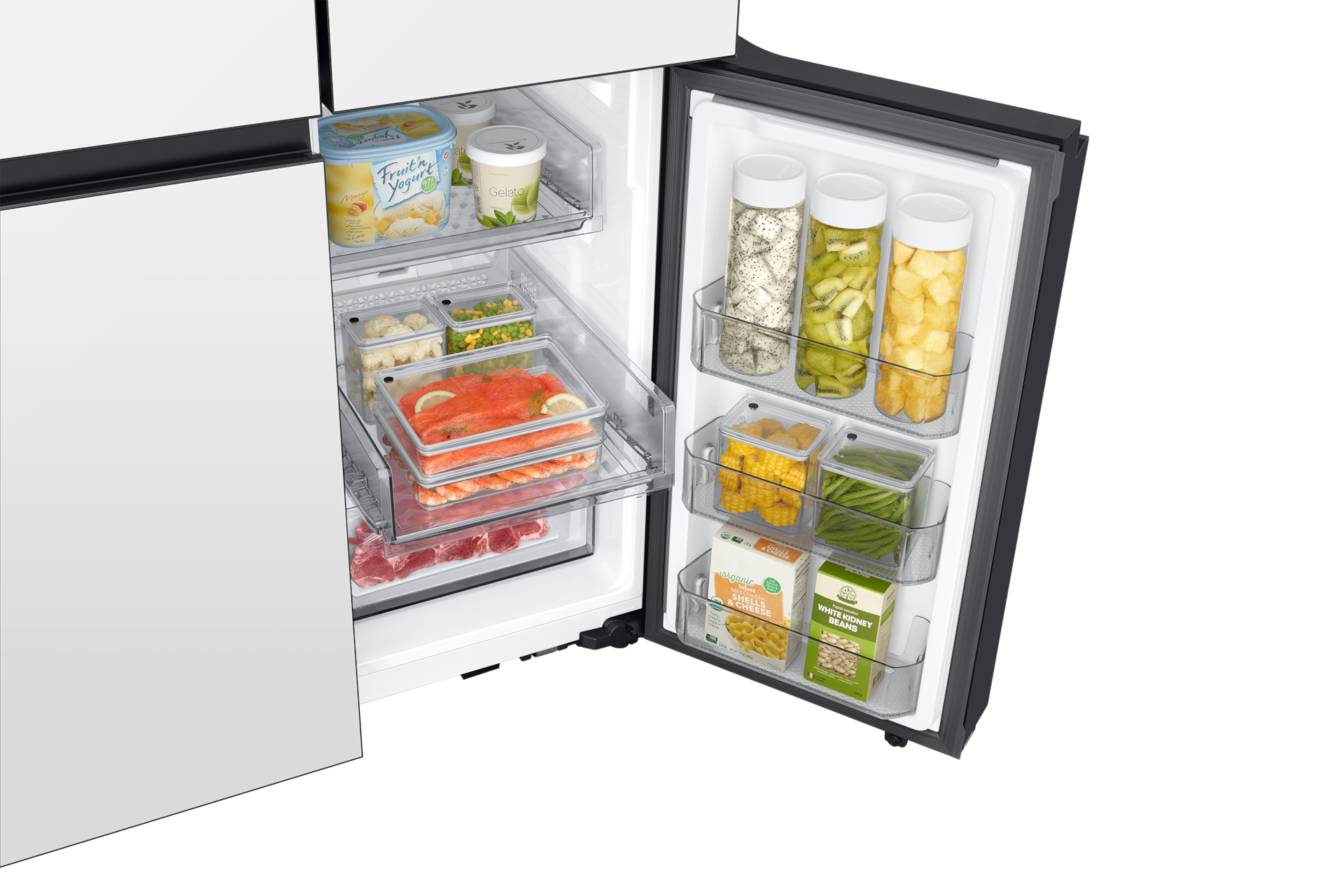 BESPOKE RF9000 T Style French Door Refrigerator with Beverage Center™ Detail2 Clean White 