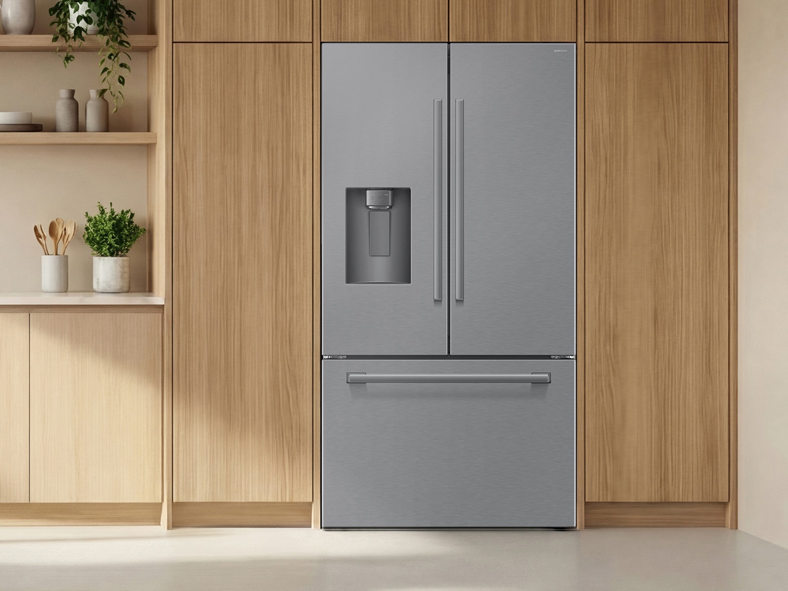 French Door Zero clearance fit with SpaceMax 28.5 cu.ft Back Silver 