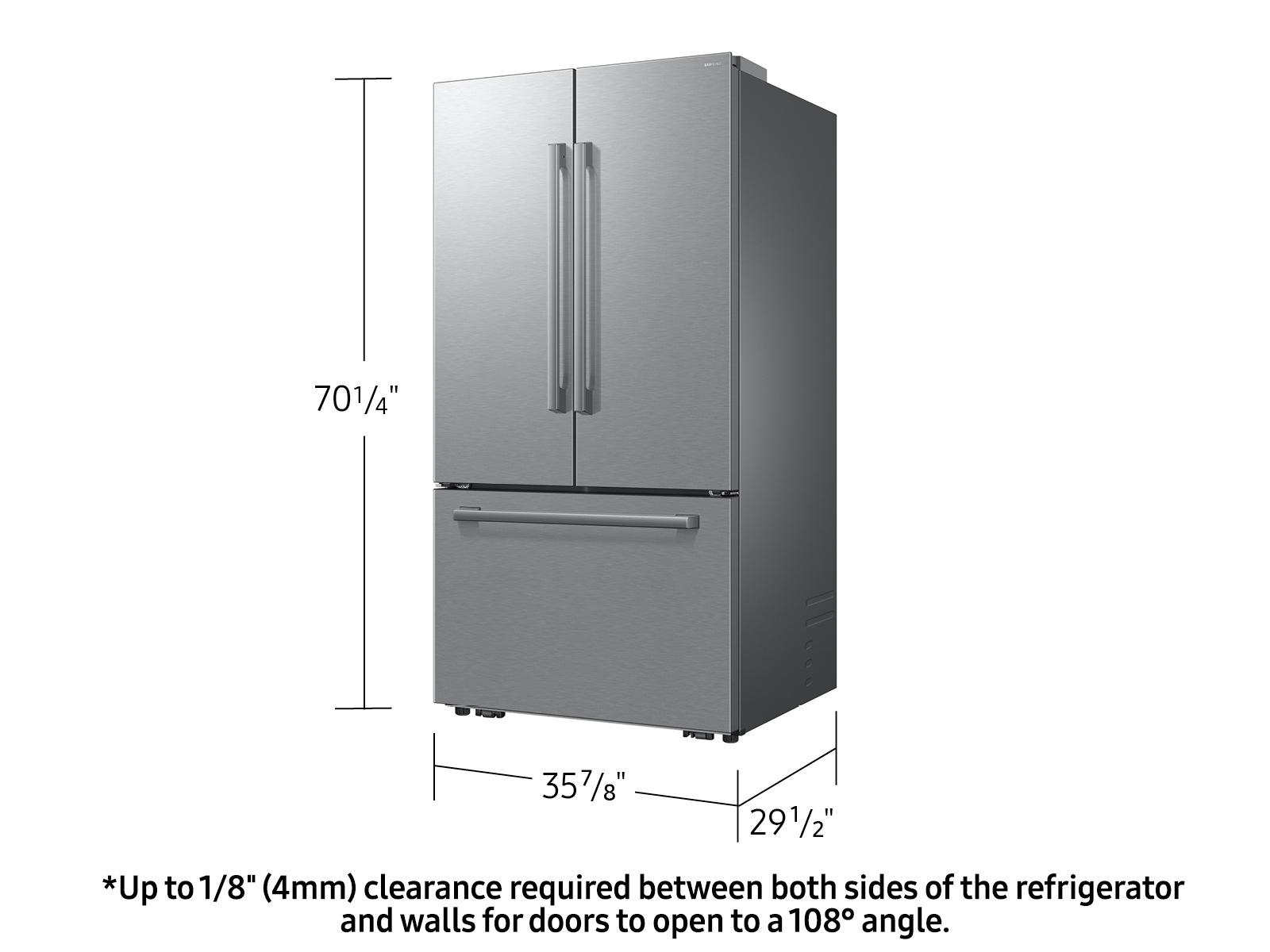 Bespoke AI 3-Door French Door Zero clearance fit | In-Door Tall Dispenser | 25 cu.ft. Stainless Steel