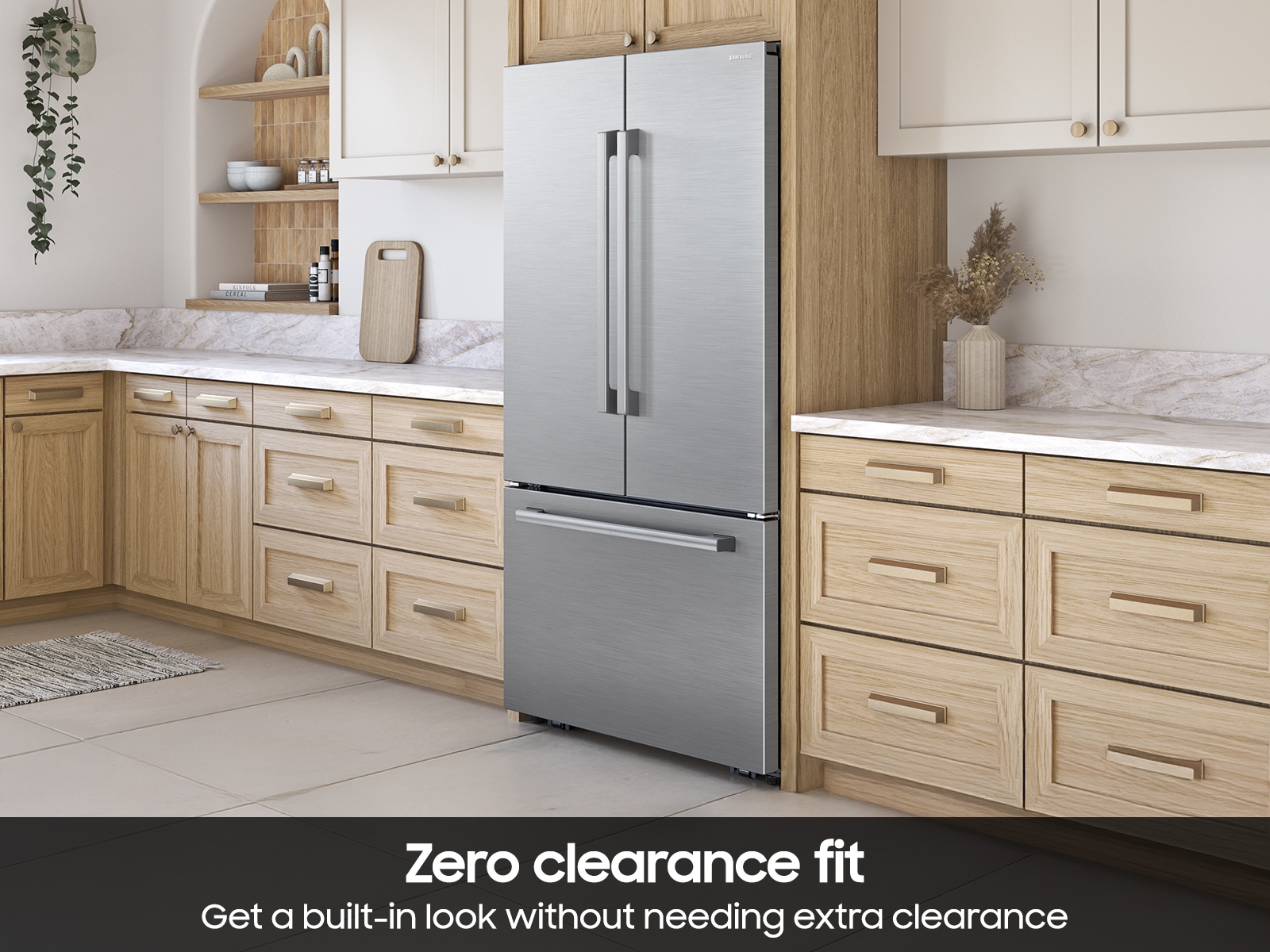 Bespoke AI 3-Door French Door Zero clearance fit | In-Door Tall Dispenser | 25 cu.ft. Stainless Steel