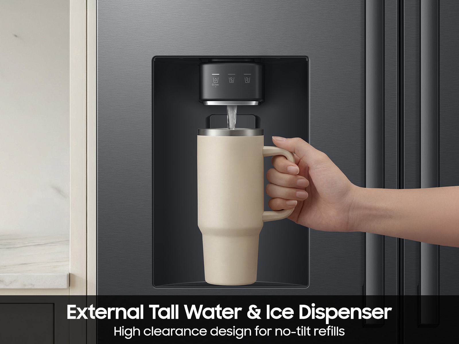 French Door Zero clearance fit with SpaceMax 28.5 cu.ft Black