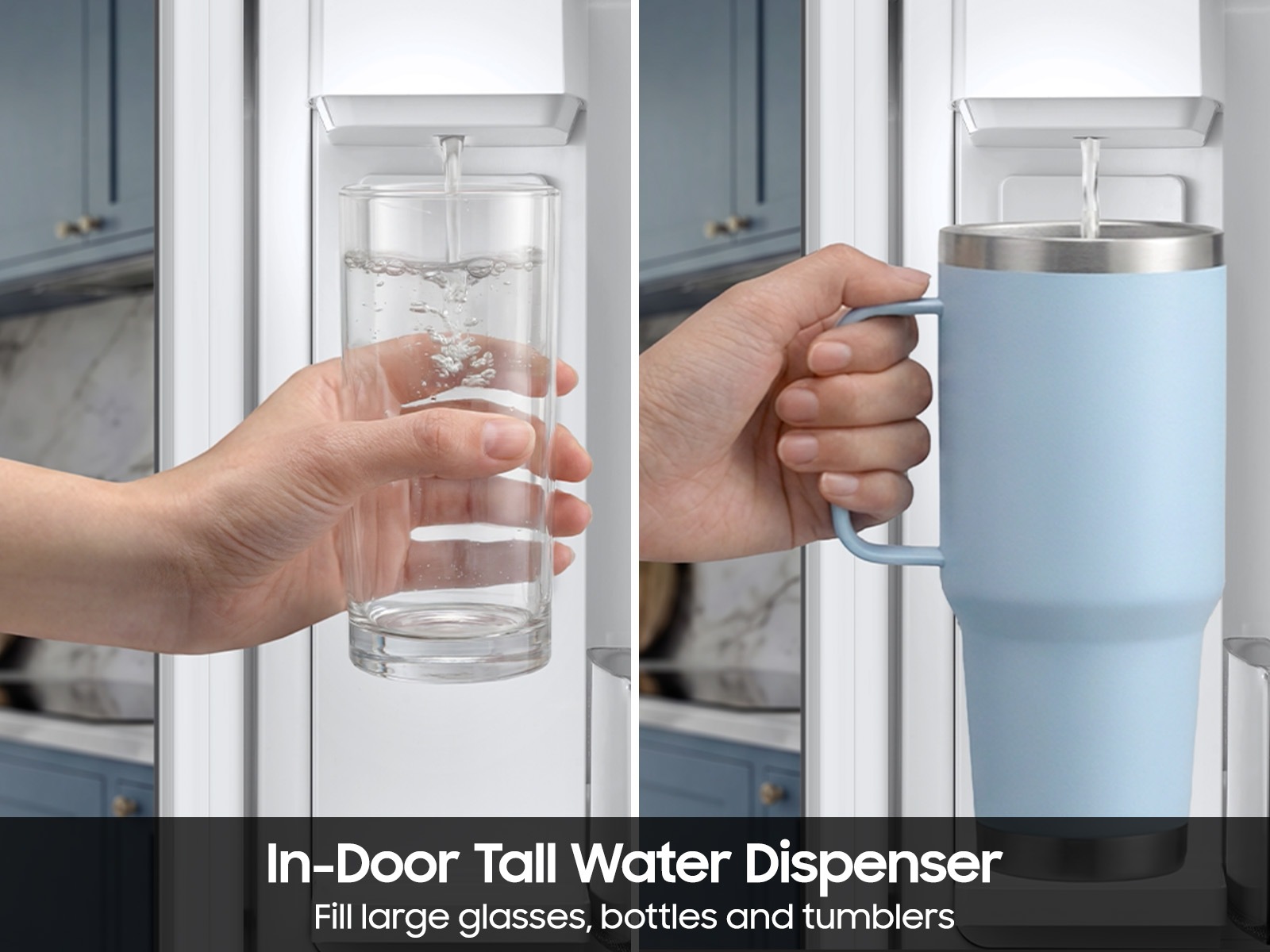 French Door Internal dispenser Zero clearance fit with SpaceMax 28.5 cu.ft Left-Door Black 