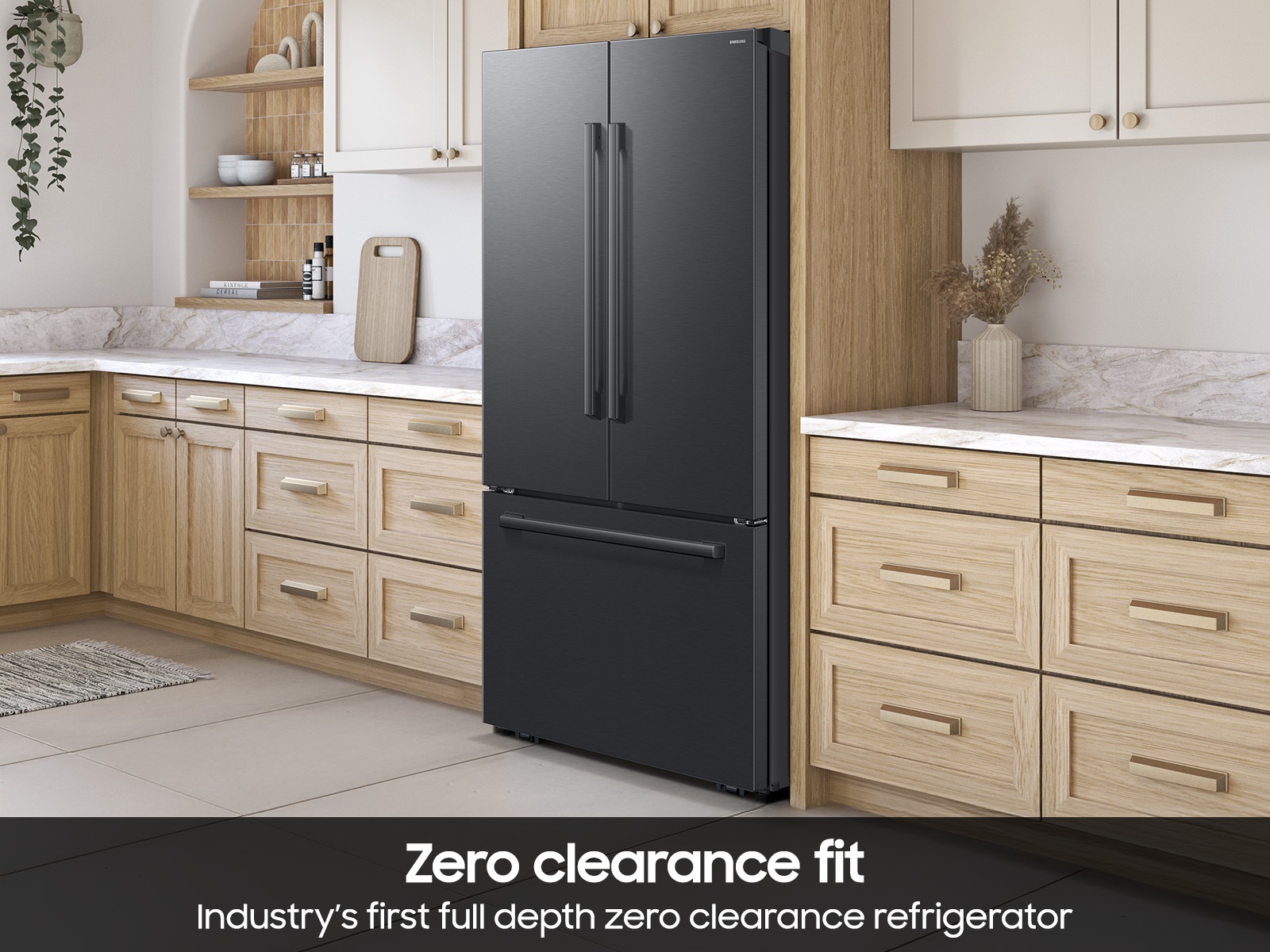 French Door Internal dispenser Zero clearance fit with SpaceMax 28.5 cu.ft Freezer-Dynamic Black 