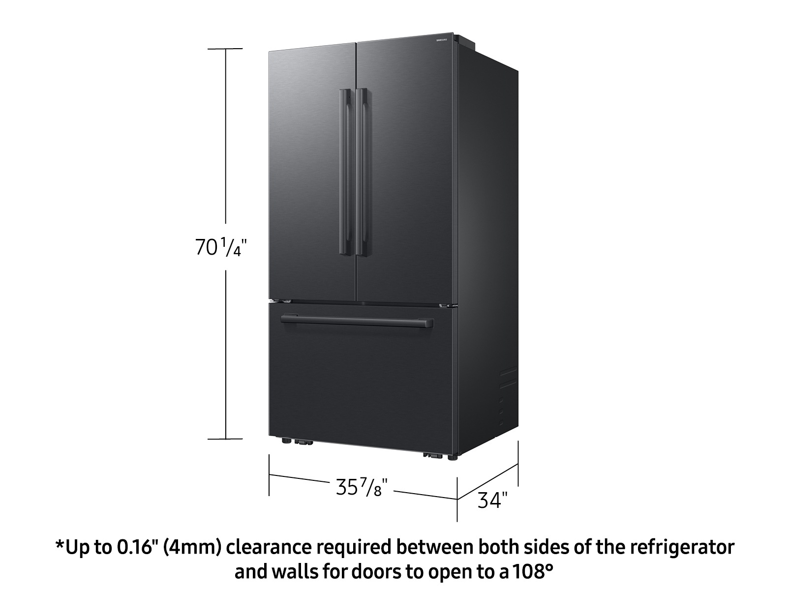 French Door Internal dispenser Zero clearance fit with SpaceMax 28.5 cu.ft L-Perspective Black 