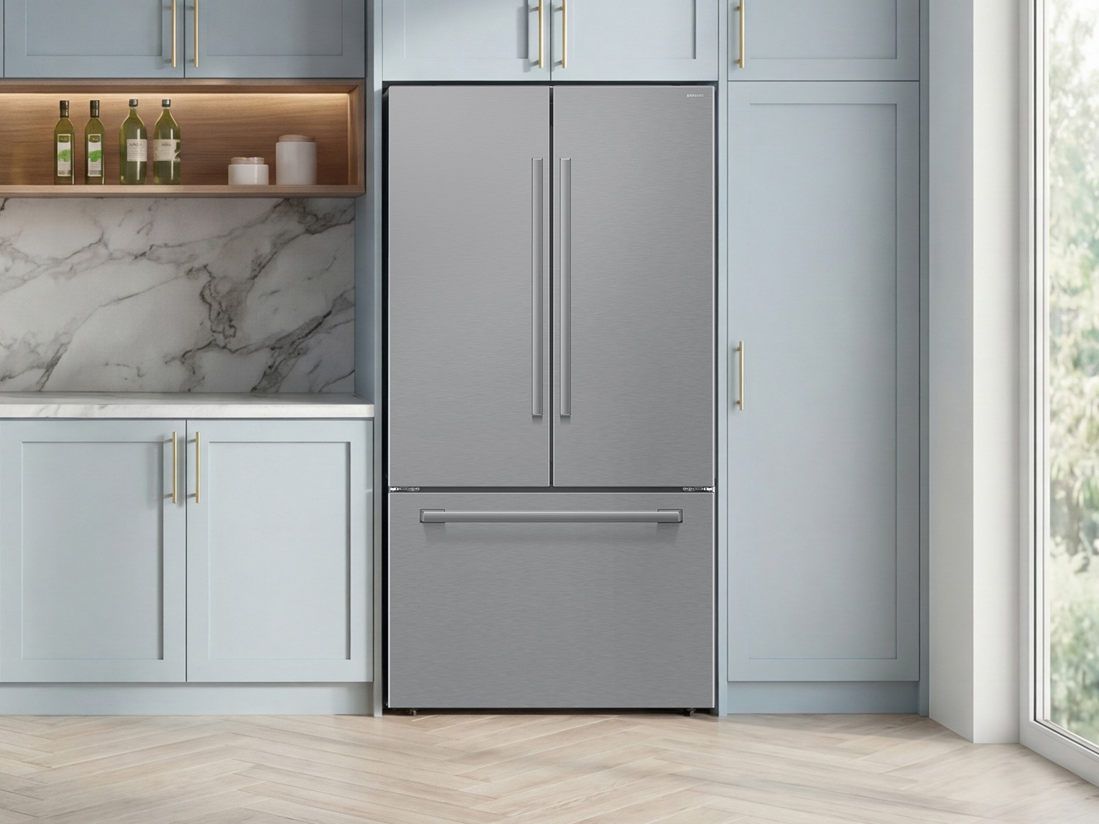 French Door Internal dispenser Zero clearance fit with SpaceMax 28.5 cu.ft Back Silver 