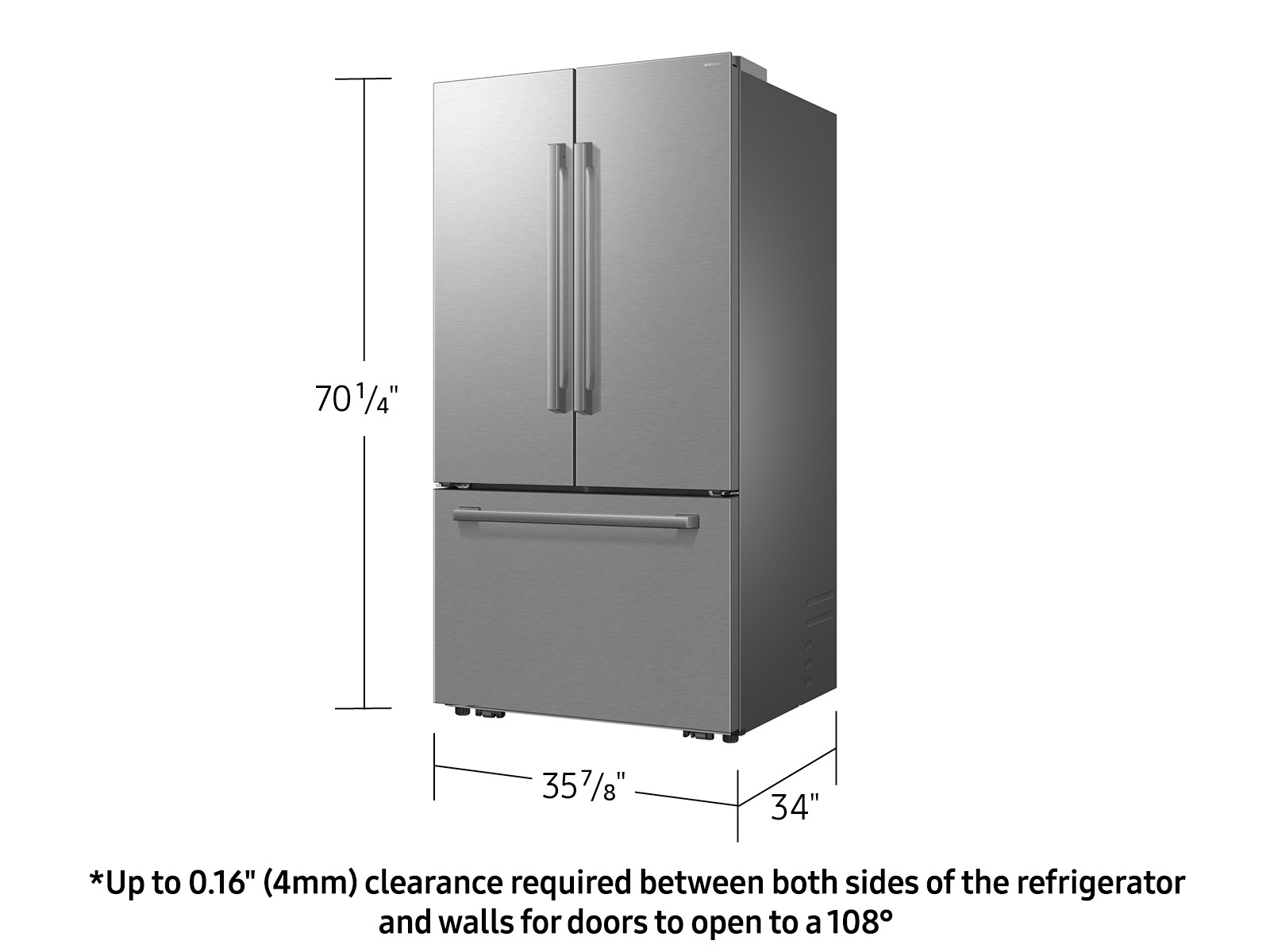 French Door Internal dispenser Zero clearance fit with SpaceMax 28.5 cu.ft L-Perspective Silver 