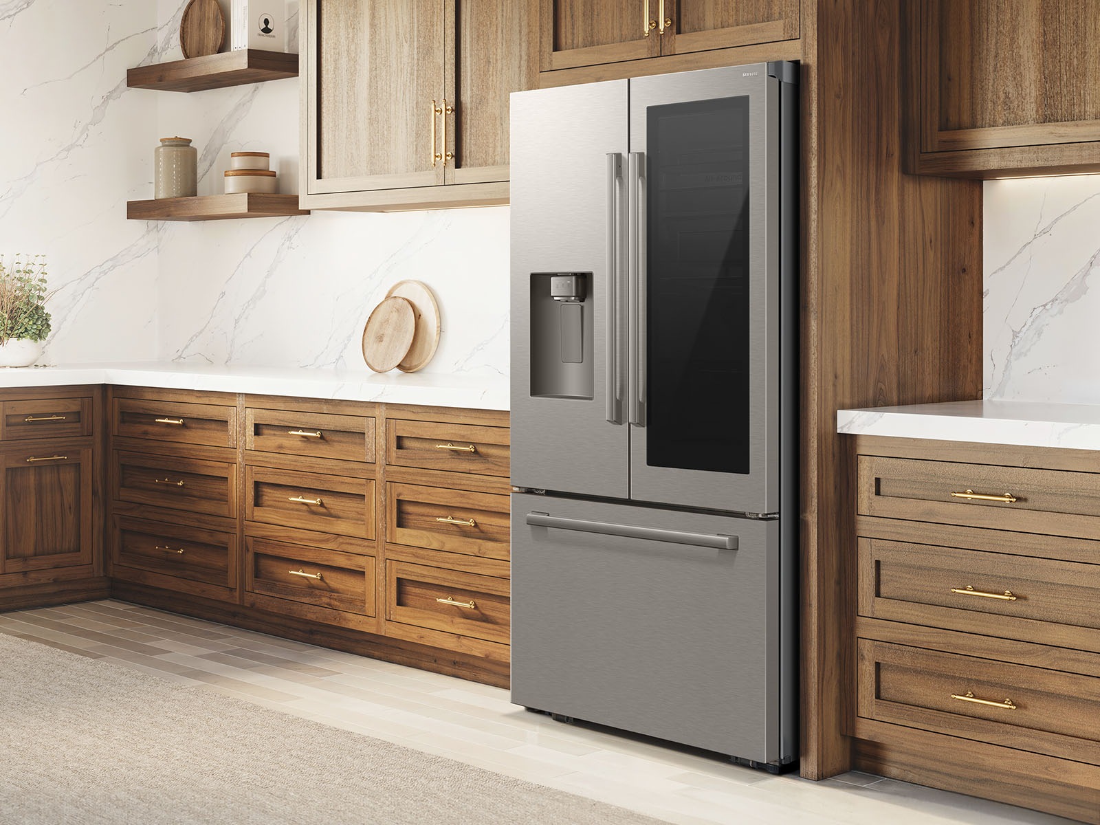 French Door Refrigerator Auto View 28.5 cu.ft External-Water-and-ice-Dispenser Silver 