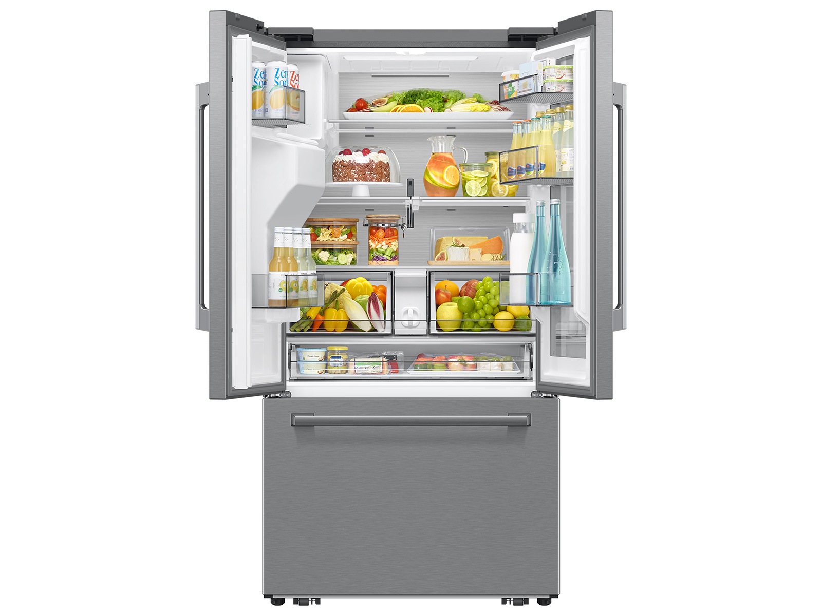 French Door Refrigerator Auto View 28.5 cu.ft Back Silver 