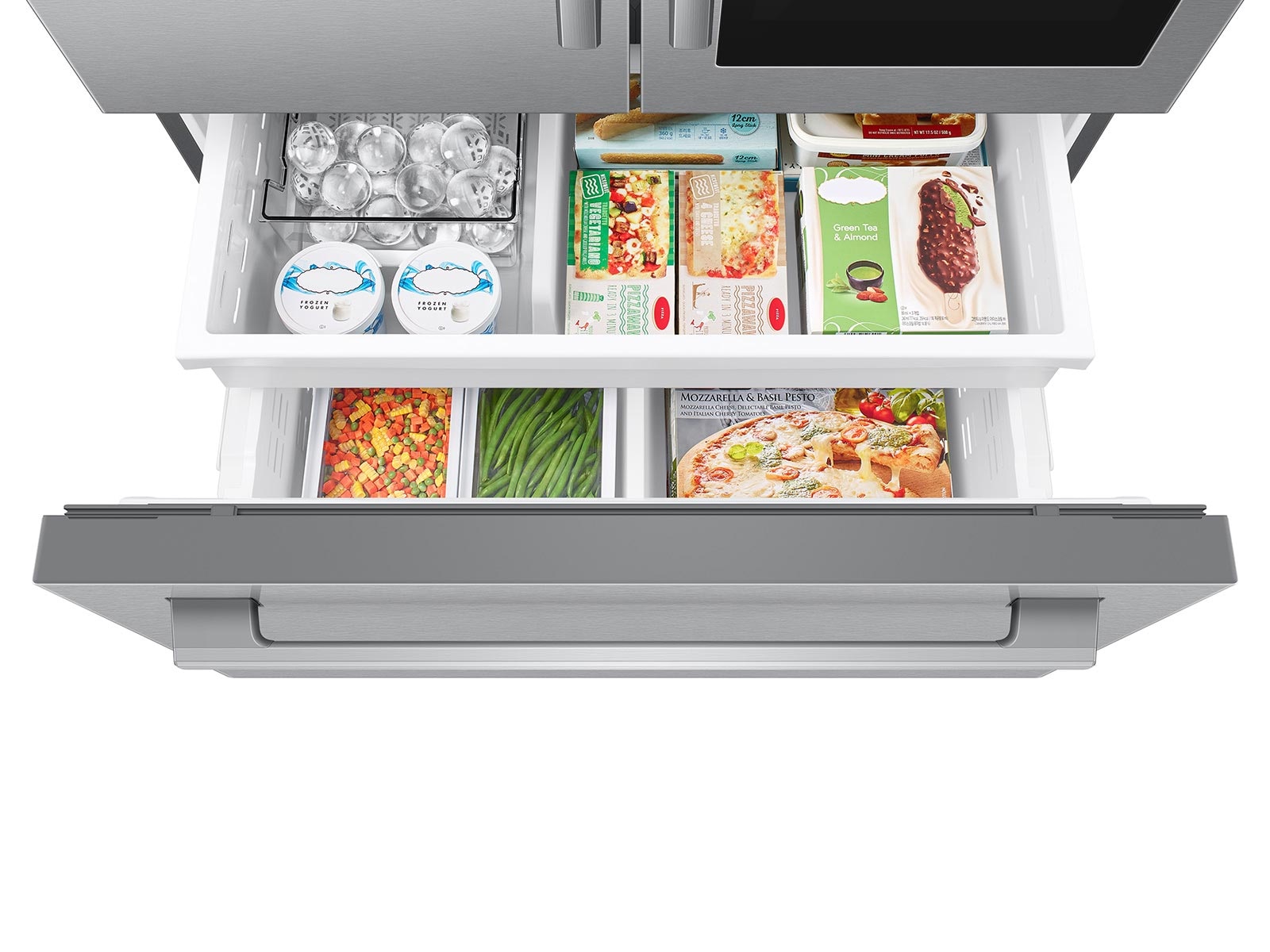 French Door Refrigerator Auto View 28.5 cu.ft Front-On Silver 