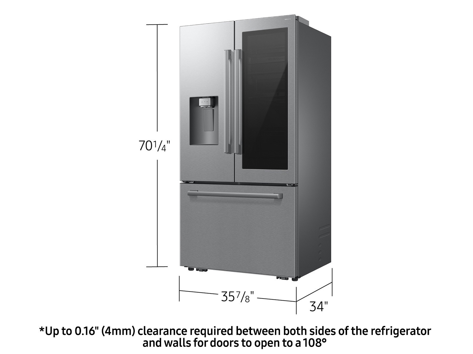 French Door Refrigerator Auto View 28.5 cu.ft Slide-in-Shelf-Food Silver 